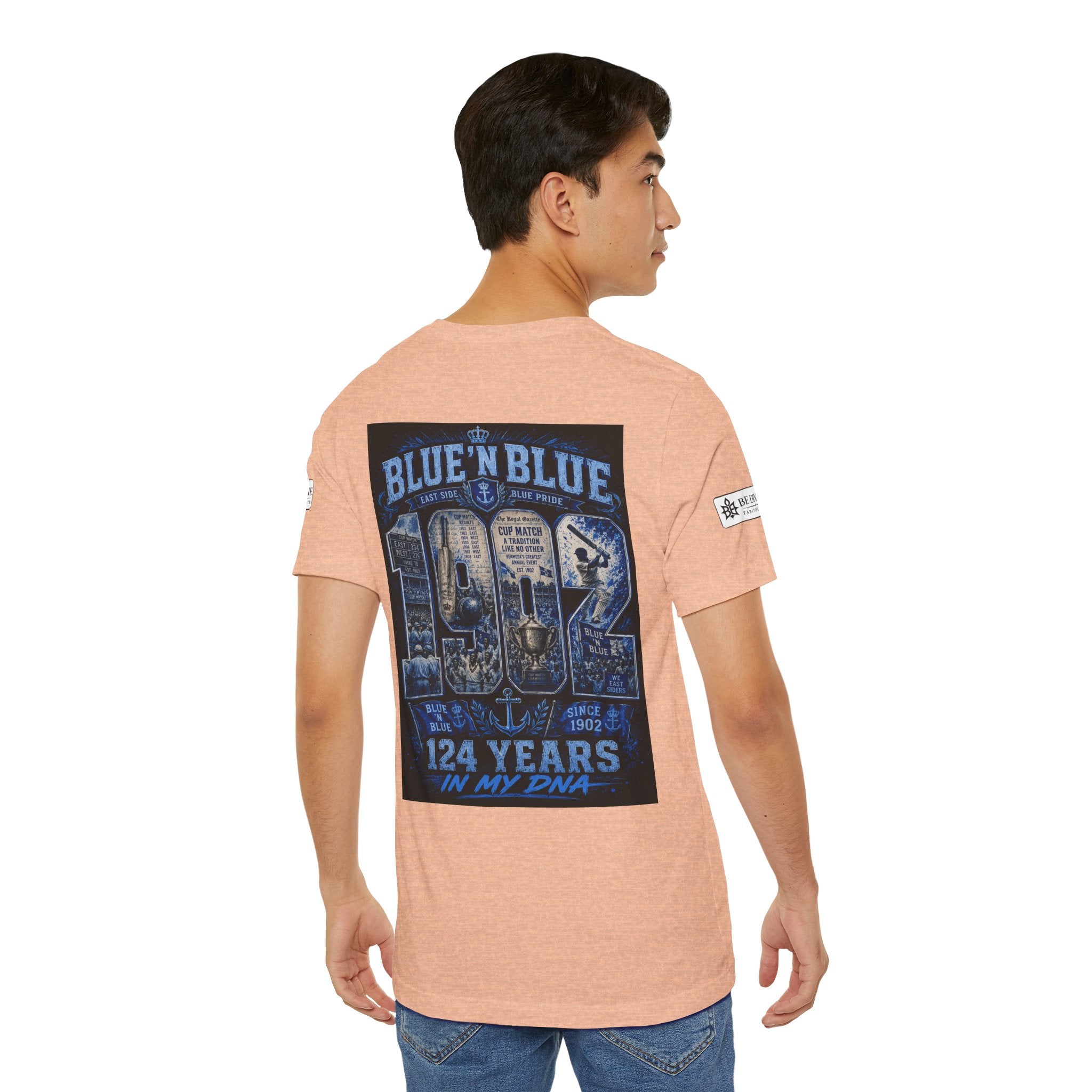 BE DIVINE™ Blue 'N Blue Cricket Greats Heritage Tee – Front & Back Collector Edition