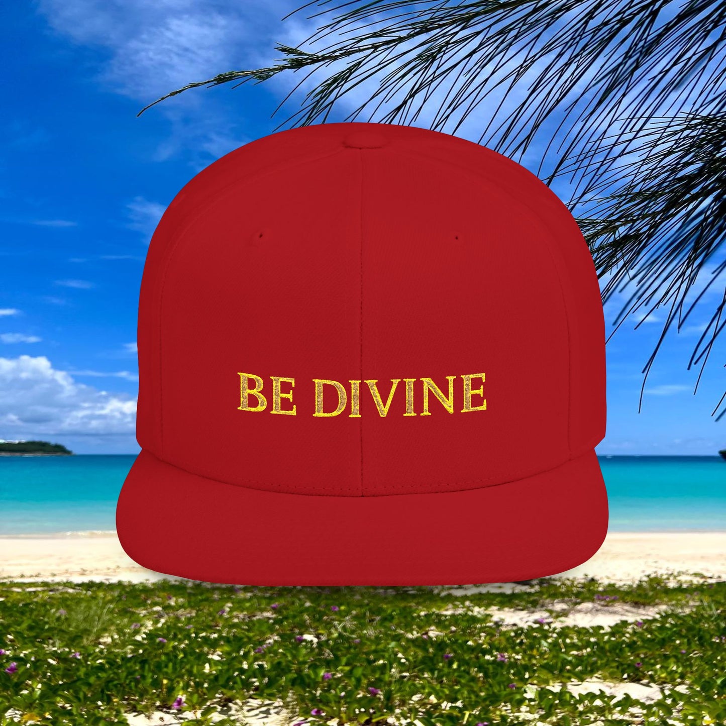 BE DIVINE™ Premium Snapback Cap – Embroidered Gold