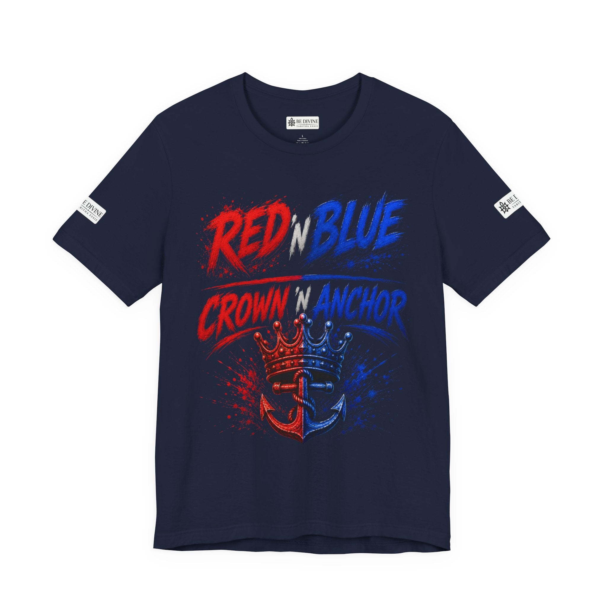 BE DIVINE™ Red ’N Blue Crown ’N Anchor Tee