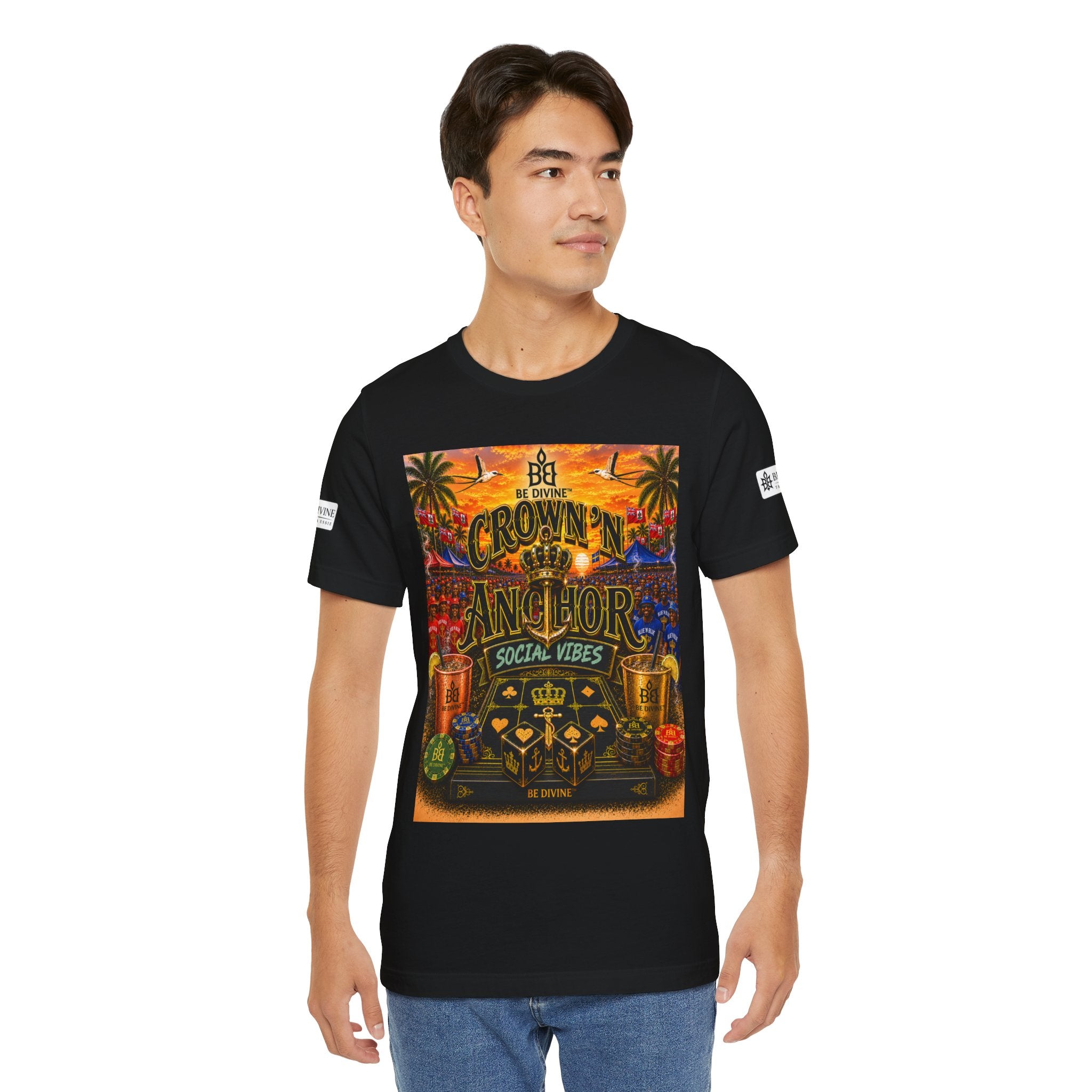 BE DIVINE™ Cup Match Social Vibes Tee – Crown 'N Anchor Edition