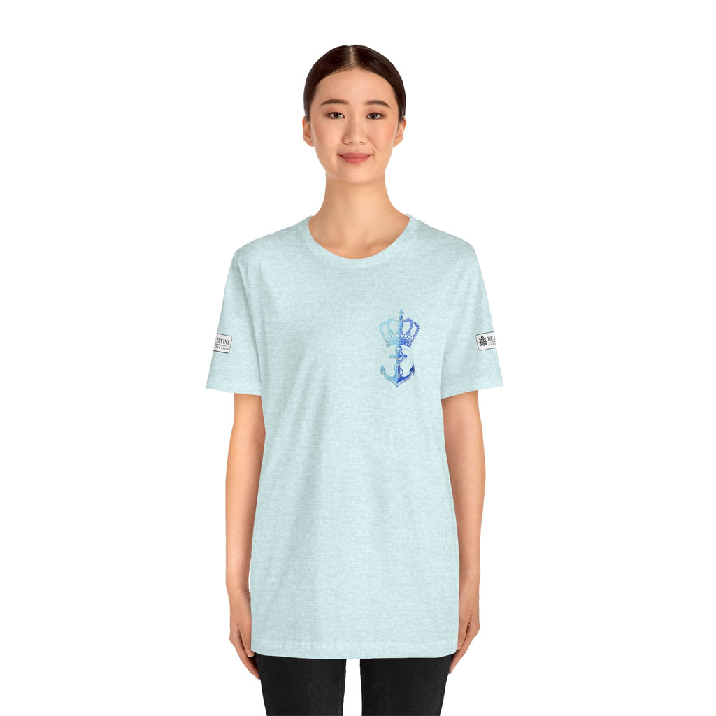 BE DIVINE™ Premium Minimal Crown 'N Anchor Tee – Blue 'N Blue Edition