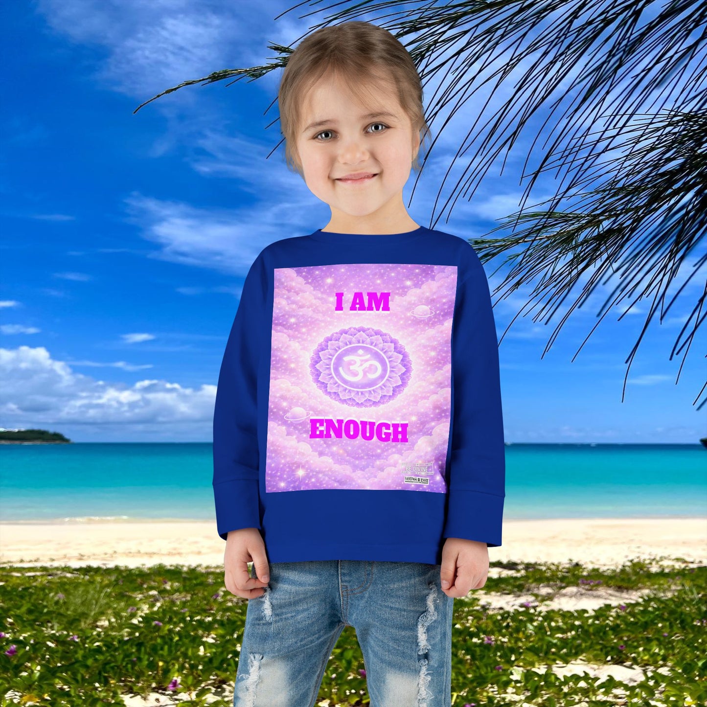 BE DIVINE™ Crown Chakra Toddler Long Sleeve Tee | Worthiness & Inner Peace Shirt