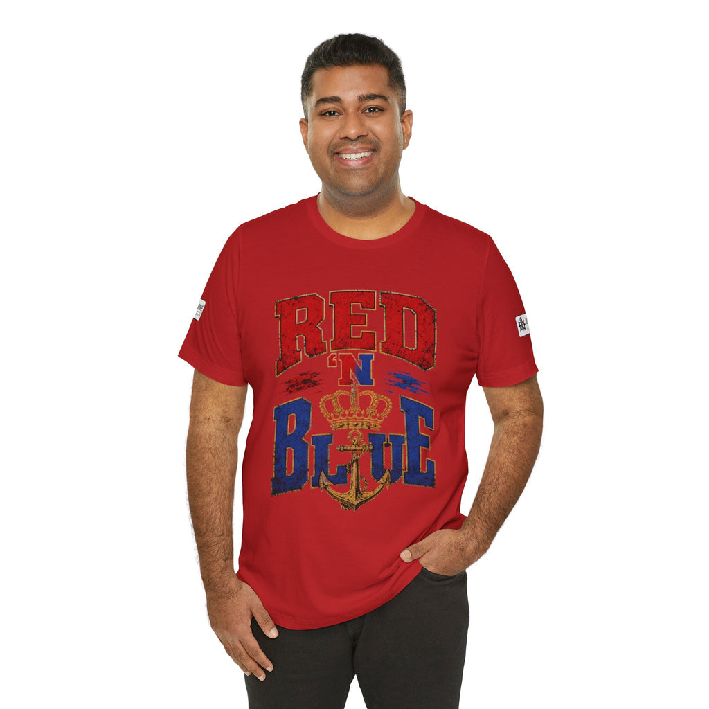 BE DIVINE™ RED 'N BLUE Tee – Crown 'N Anchor Edition