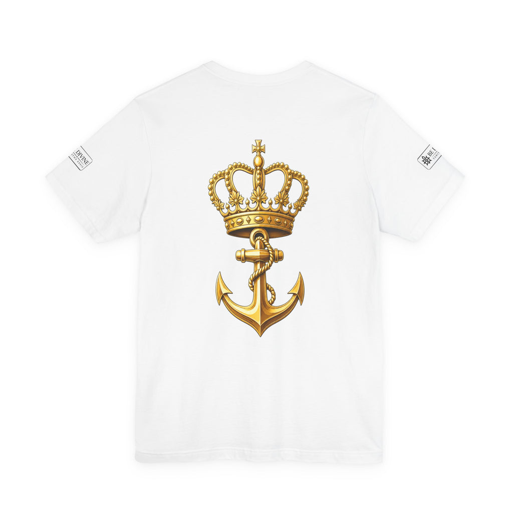 BE DIVINE™ Premium Minimal Crown 'N Anchor Tee – Black & Gold Edition