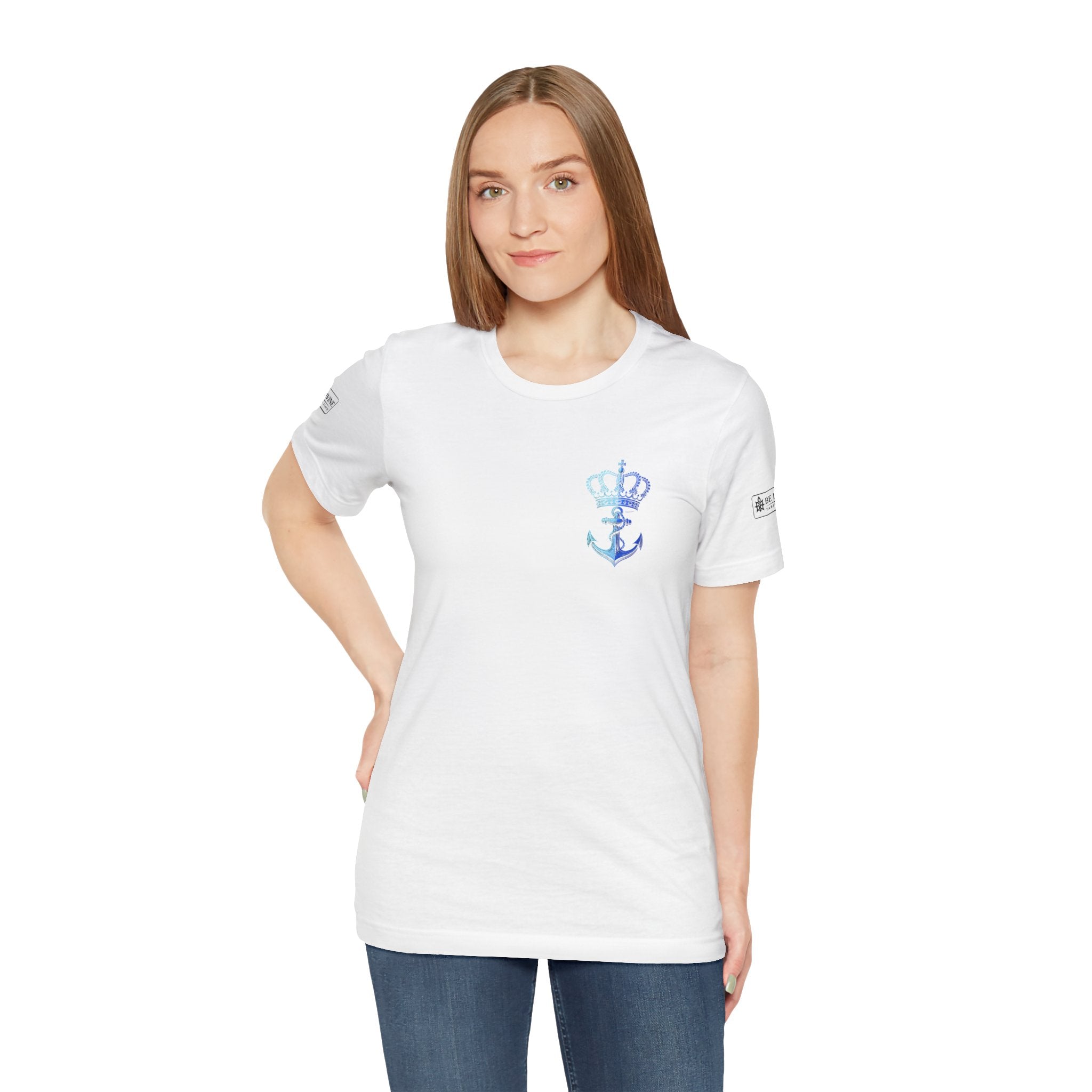 BE DIVINE™ Premium Minimal Crown 'N Anchor Tee – Blue 'N Blue Edition