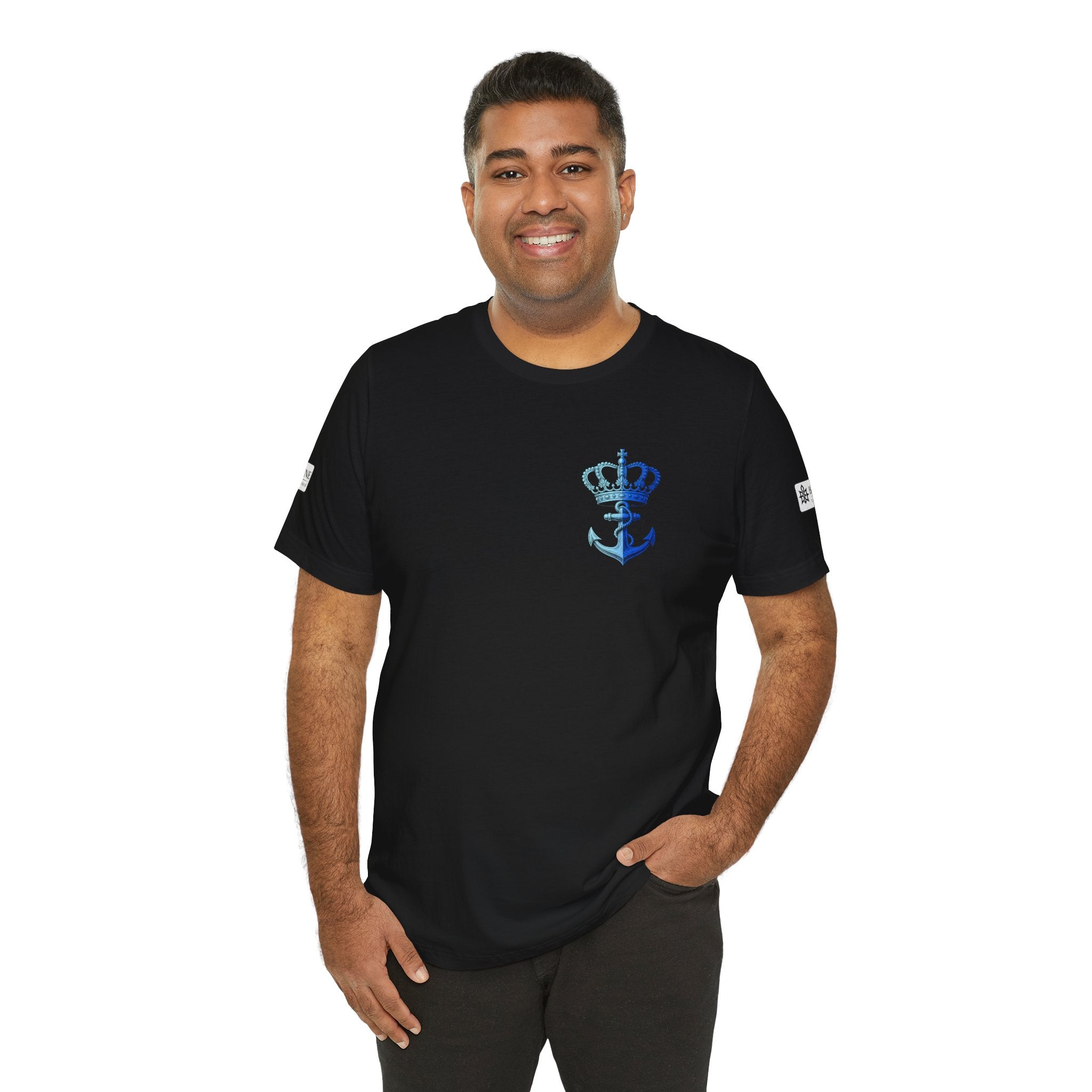 BE DIVINE™ Premium Minimal Crown 'N Anchor Tee – Blue 'N Blue Edition