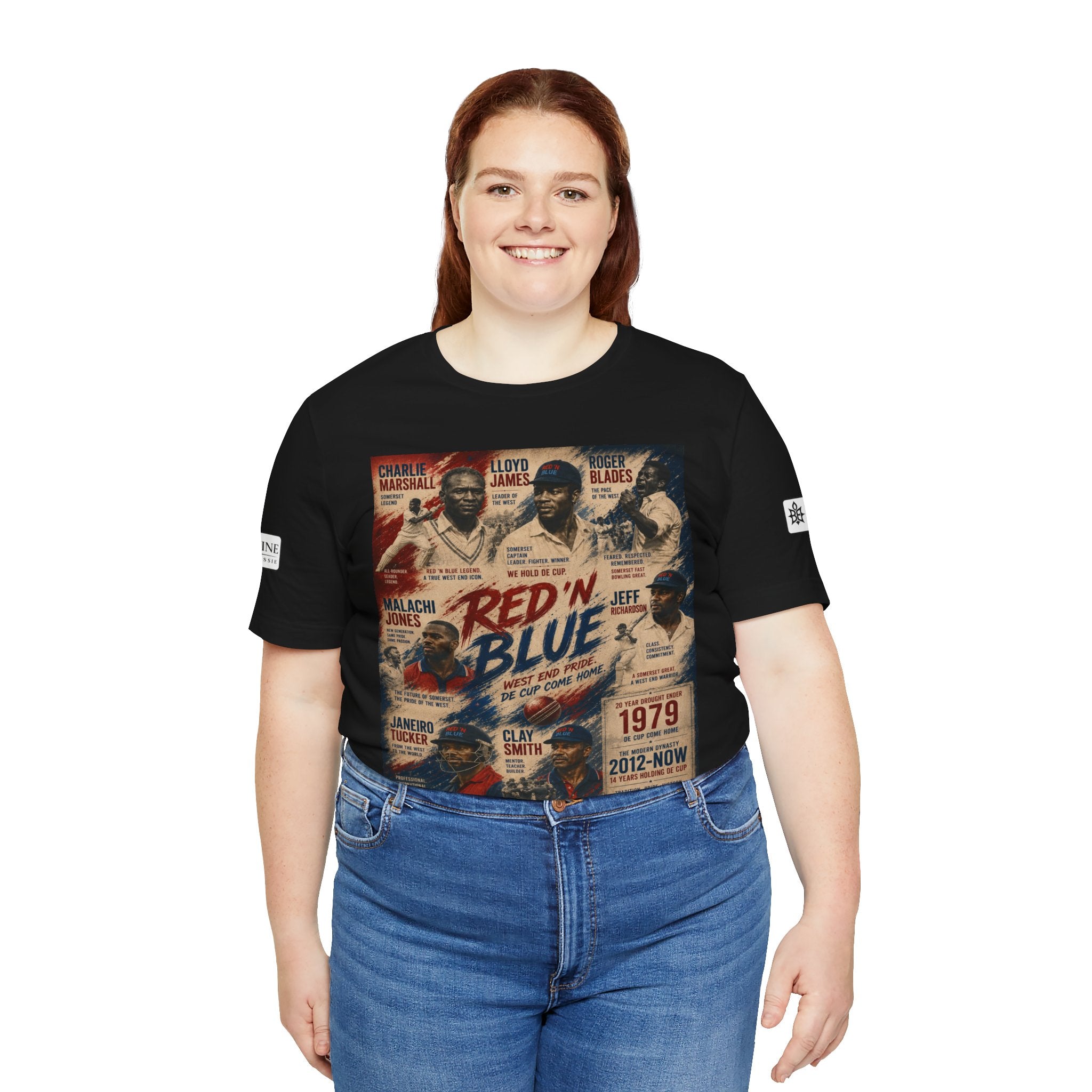 BE DIVINE™ Red ’N Blue Cricket Greats Tee
