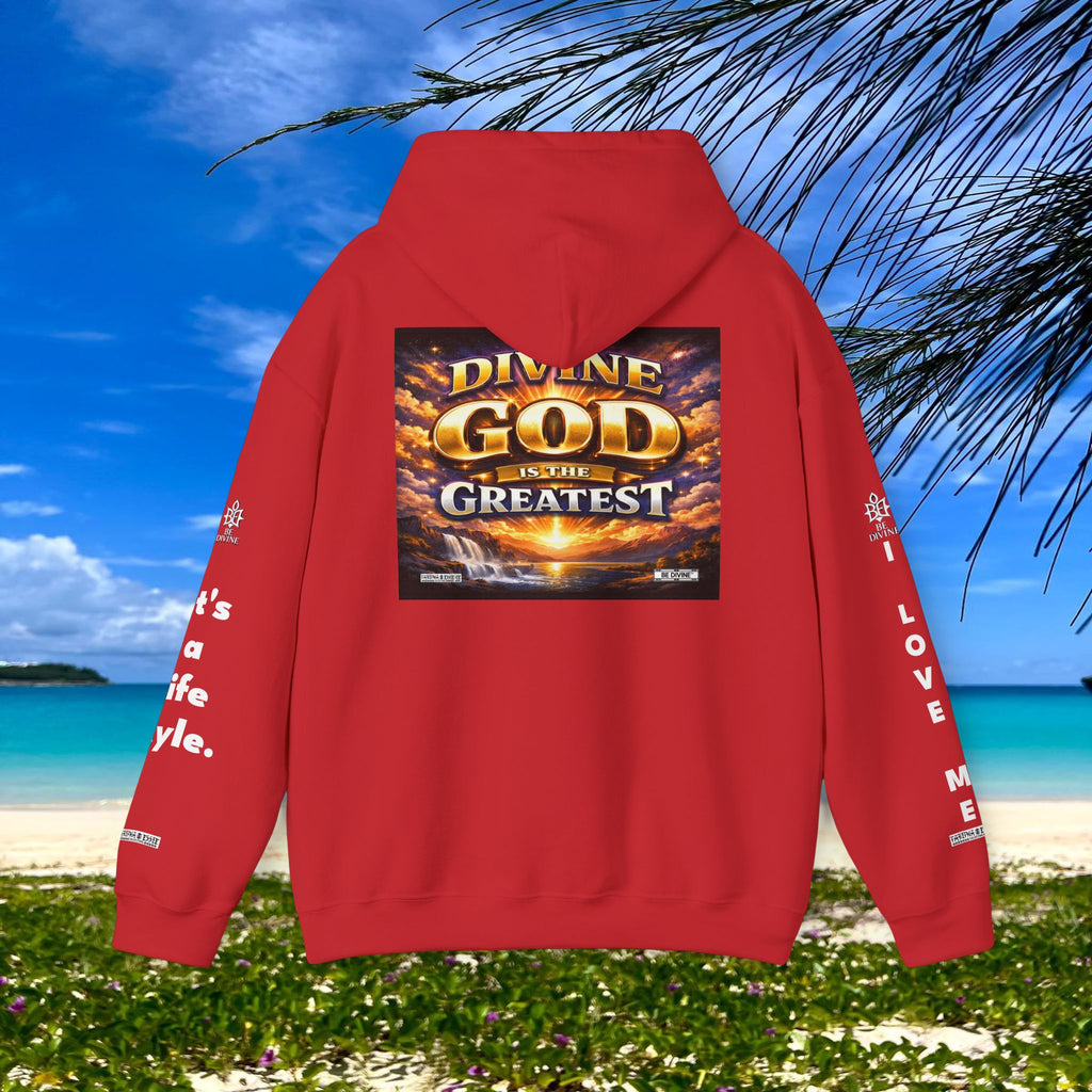 BE DIVINE™ Unisex Heavy Blend Hoodie – Divine God Is the Greatest Faith Statement Sweatshirt
