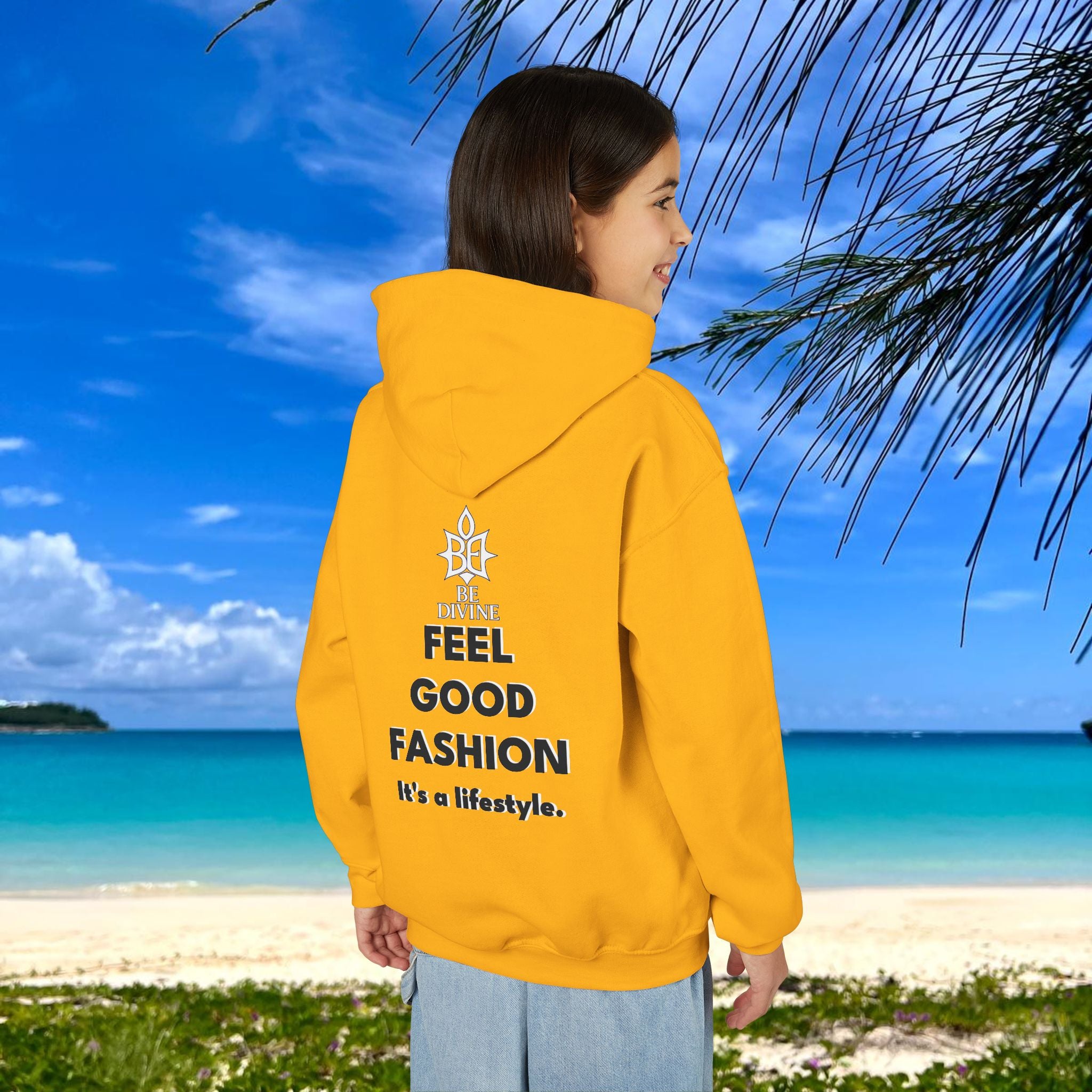 BE DIVINE™ Youth Hoodie – Gender Neutral, Soft Cotton, Inspirational Print (Youth S–XL)