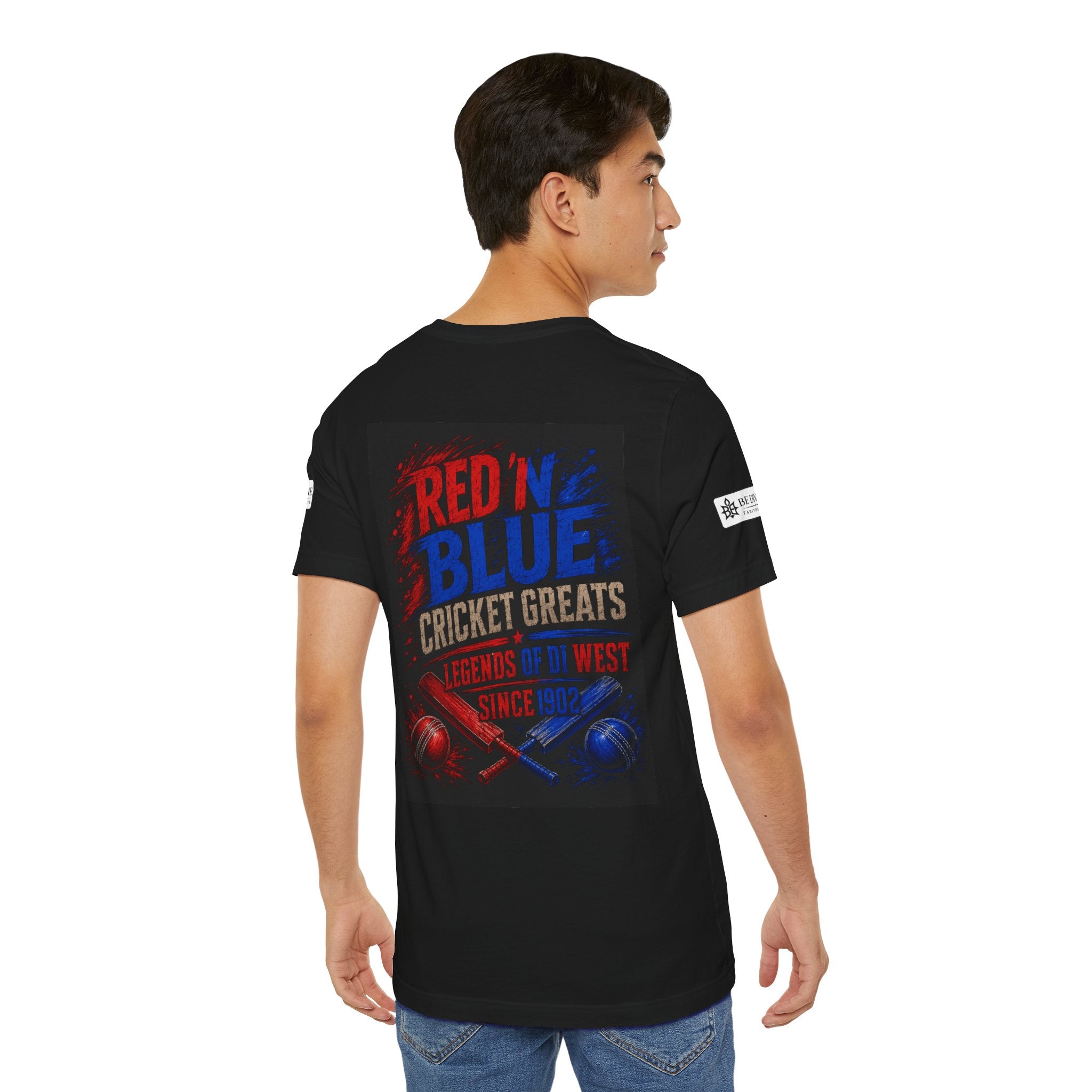 BE DIVINE™ Red ’N Blue Cricket Greats Tee