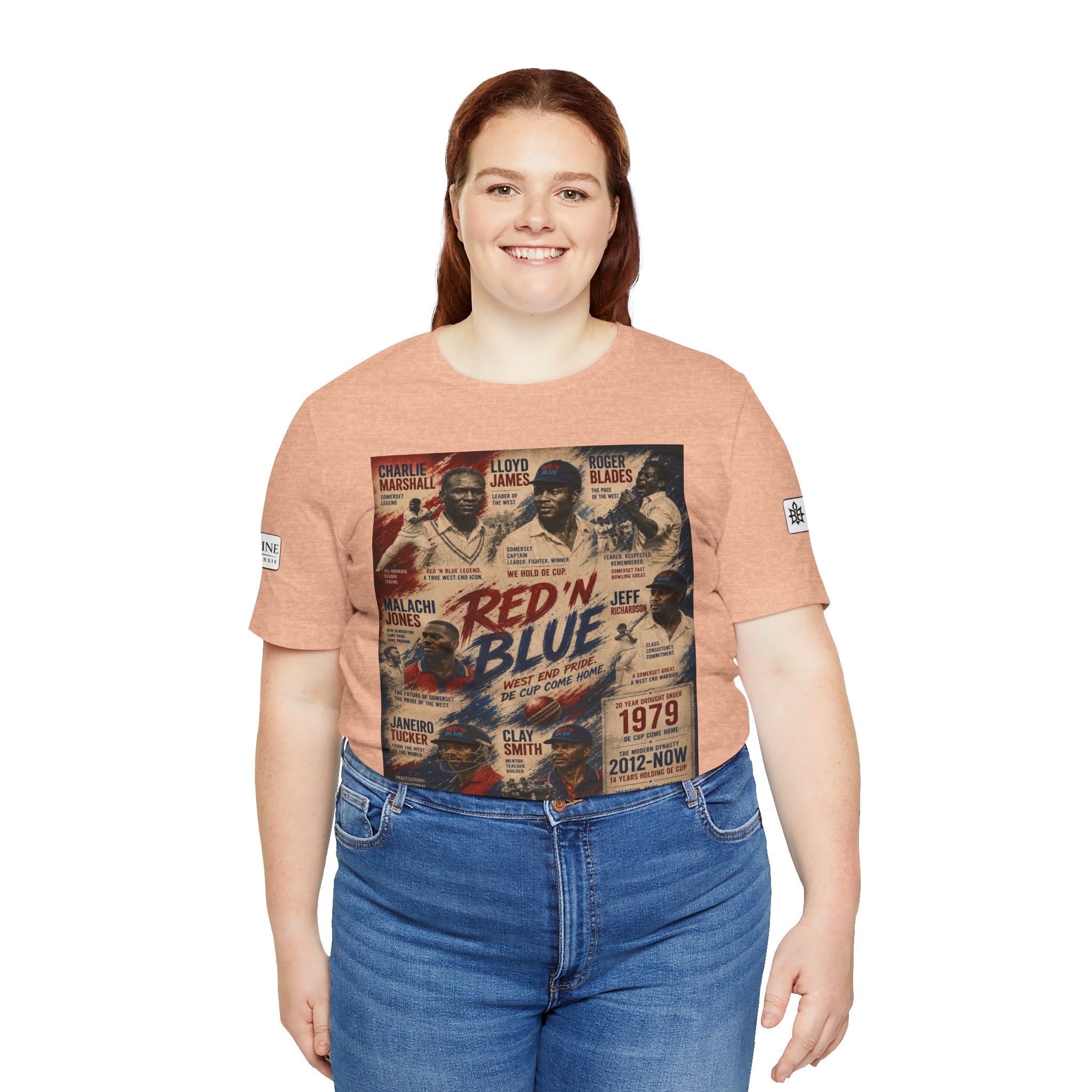 BE DIVINE™ Red ’N Blue Cricket Greats Tee