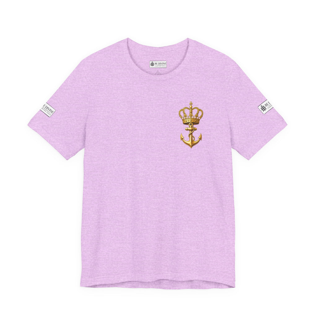BE DIVINE™ Premium Minimal Crown 'N Anchor Tee – Black & Gold Edition