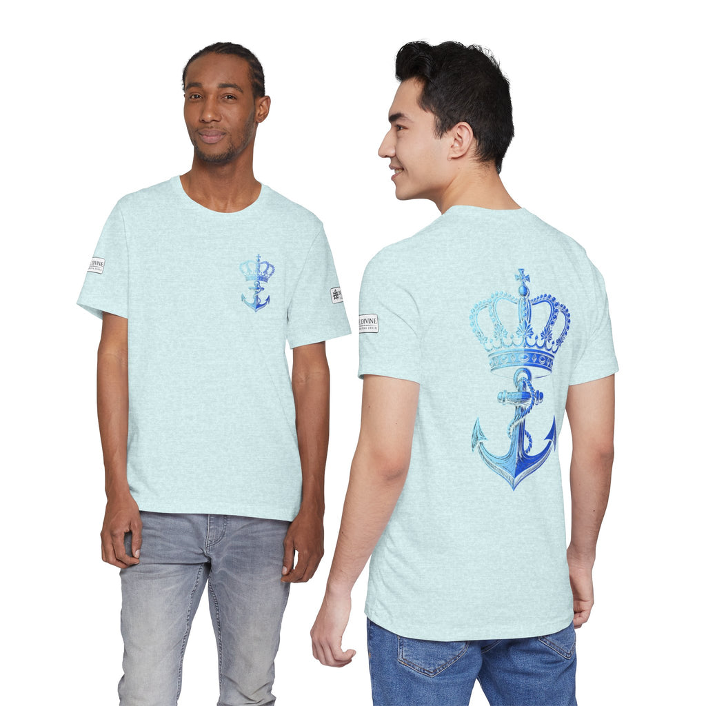 BE DIVINE™ Premium Minimal Crown 'N Anchor Tee – Blue 'N Blue Edition