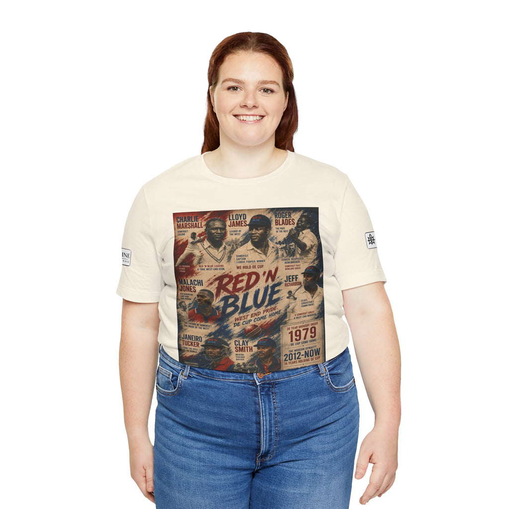 BE DIVINE™ Red ’N Blue Cricket Greats Tee