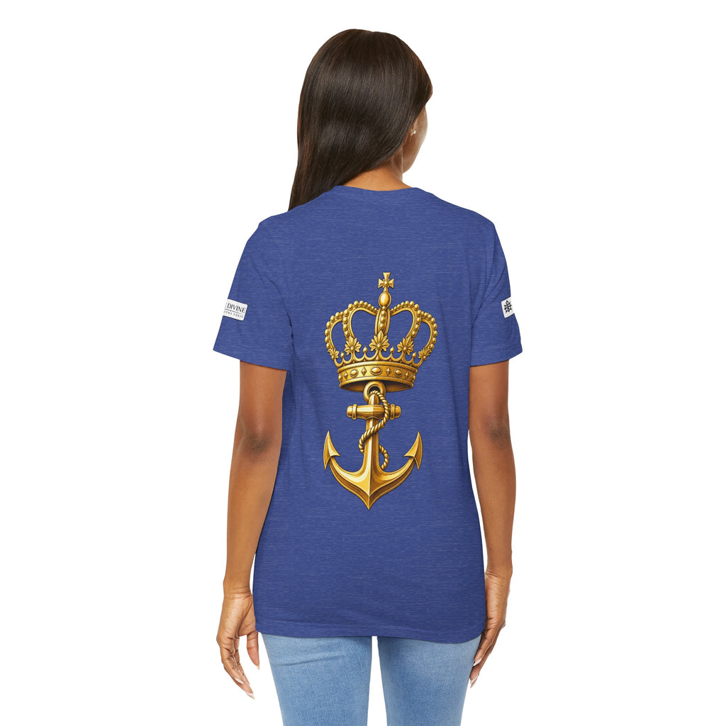 BE DIVINE™ Premium Minimal Crown 'N Anchor Tee – Black & Gold Edition