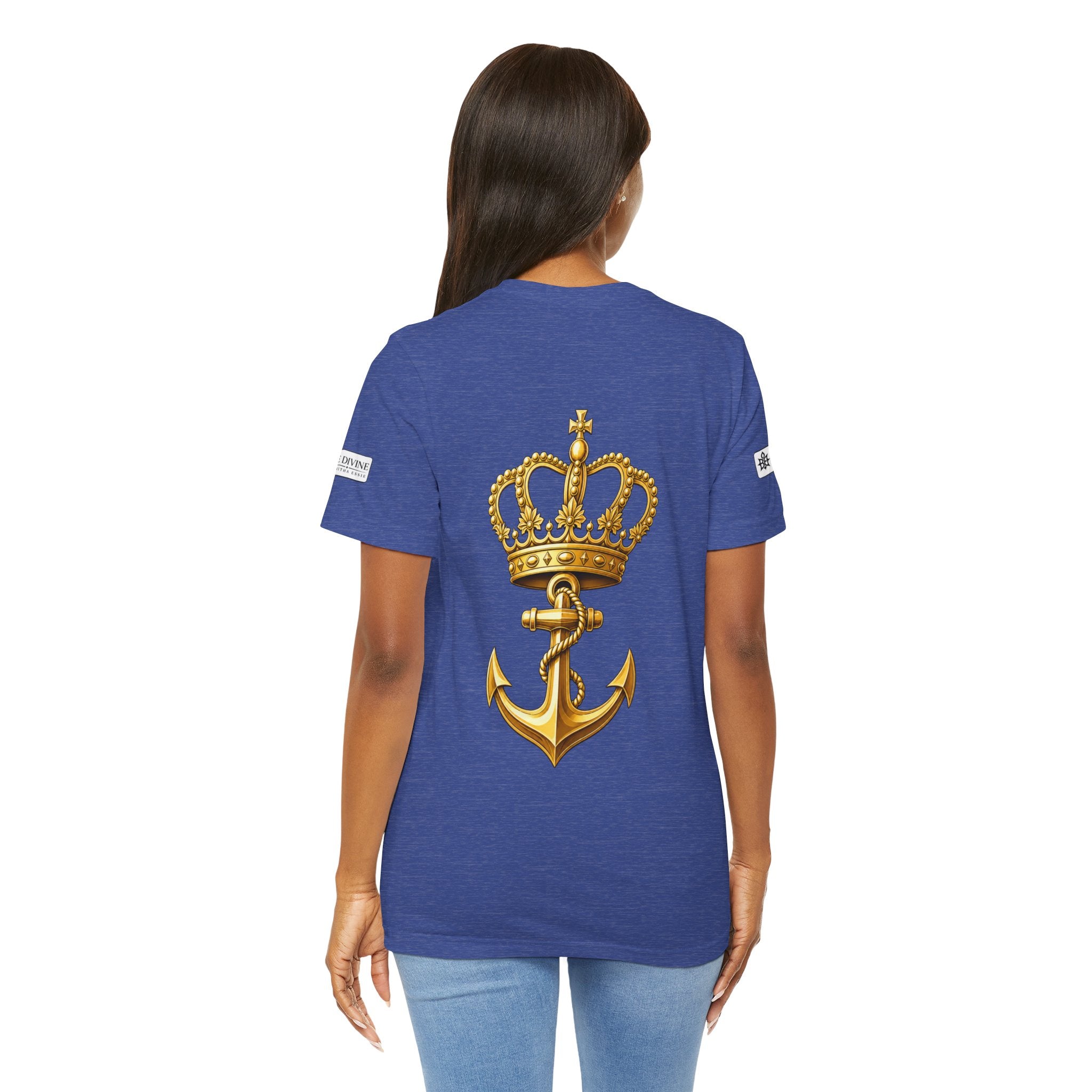 BE DIVINE™ Premium Minimal Crown 'N Anchor Tee – Black & Gold Edition