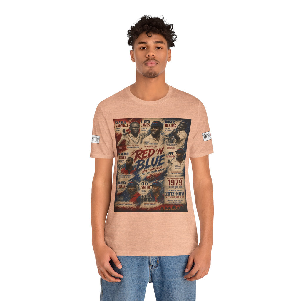BE DIVINE™ Red ’N Blue Cricket Greats Tee