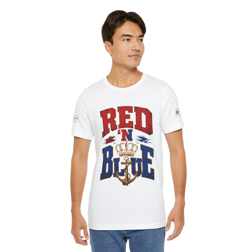 BE DIVINE™ RED 'N BLUE Tee – Crown 'N Anchor Edition