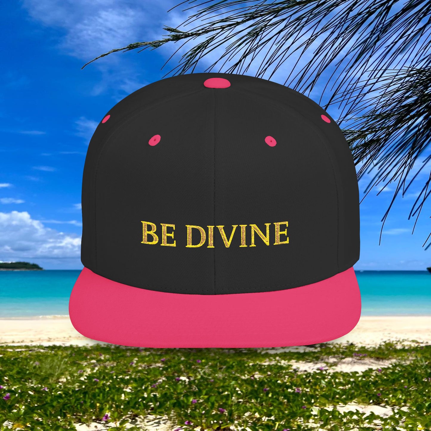 BE DIVINE™ Premium Snapback Cap – Embroidered Gold