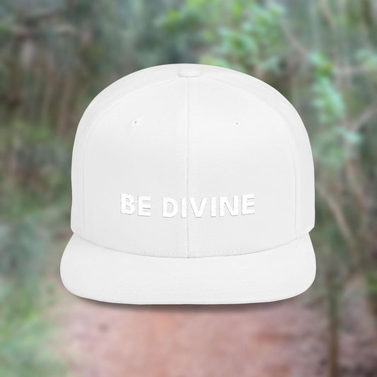 BE DIVINE™ Premium Snapback – White on Black Edition