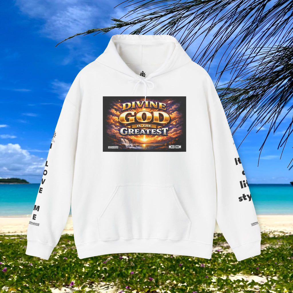 BE DIVINE™ Unisex Heavy Blend Hoodie – Divine God Is the Greatest Faith Statement Sweatshirt