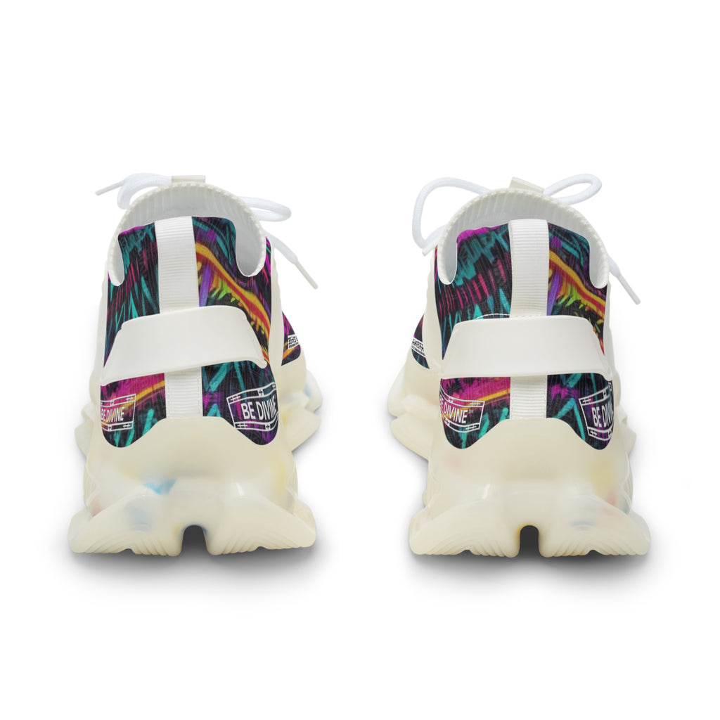 BE DIVINE™ Abstract Neon Men’s Mesh Sneakers - Streetwear Trainers by Tabitha Essie