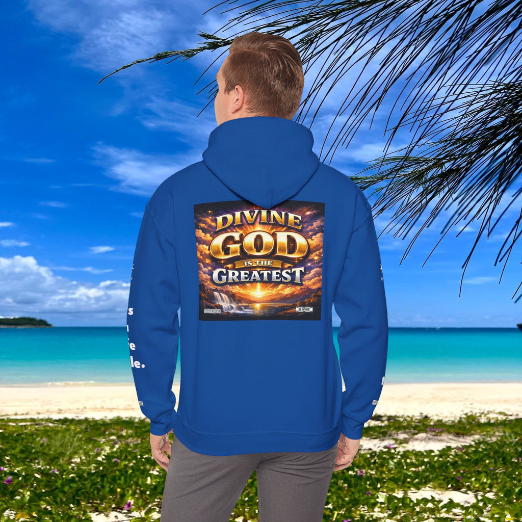 BE DIVINE™ Unisex Heavy Blend Hoodie – Divine God Is the Greatest Faith Statement Sweatshirt