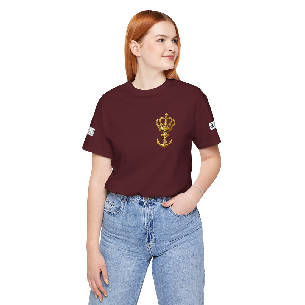 BE DIVINE™ Premium Minimal Crown 'N Anchor Tee – Black & Gold Edition