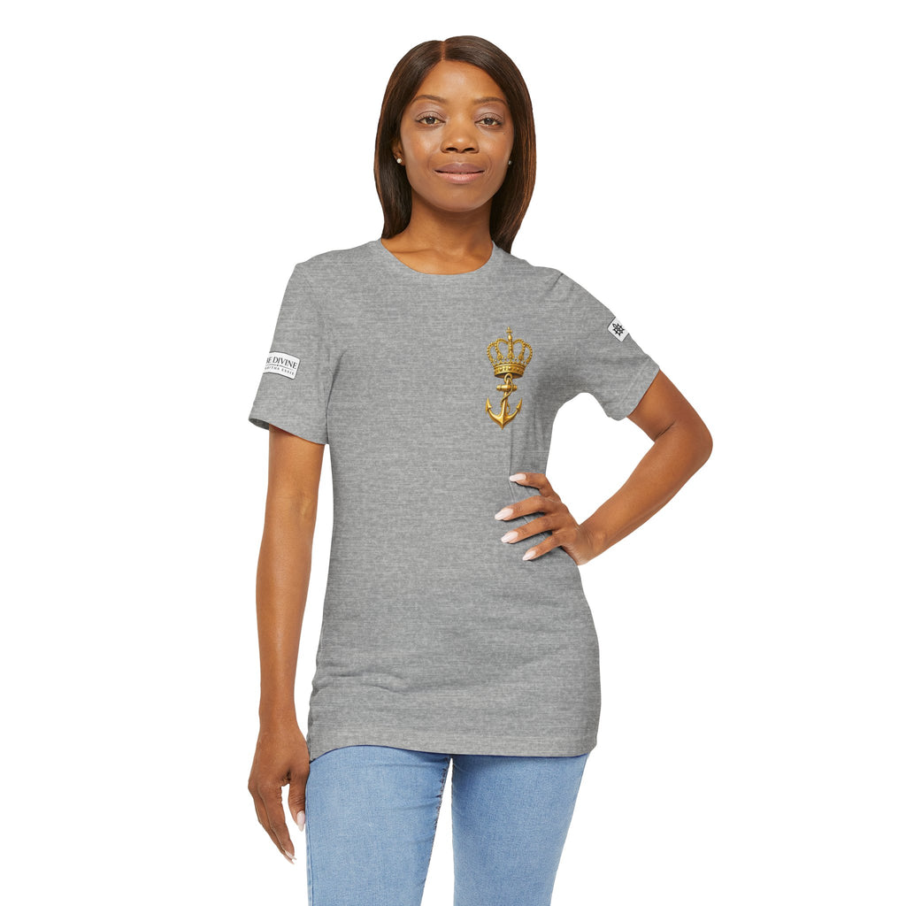 BE DIVINE™ Premium Minimal Crown 'N Anchor Tee – Black & Gold Edition
