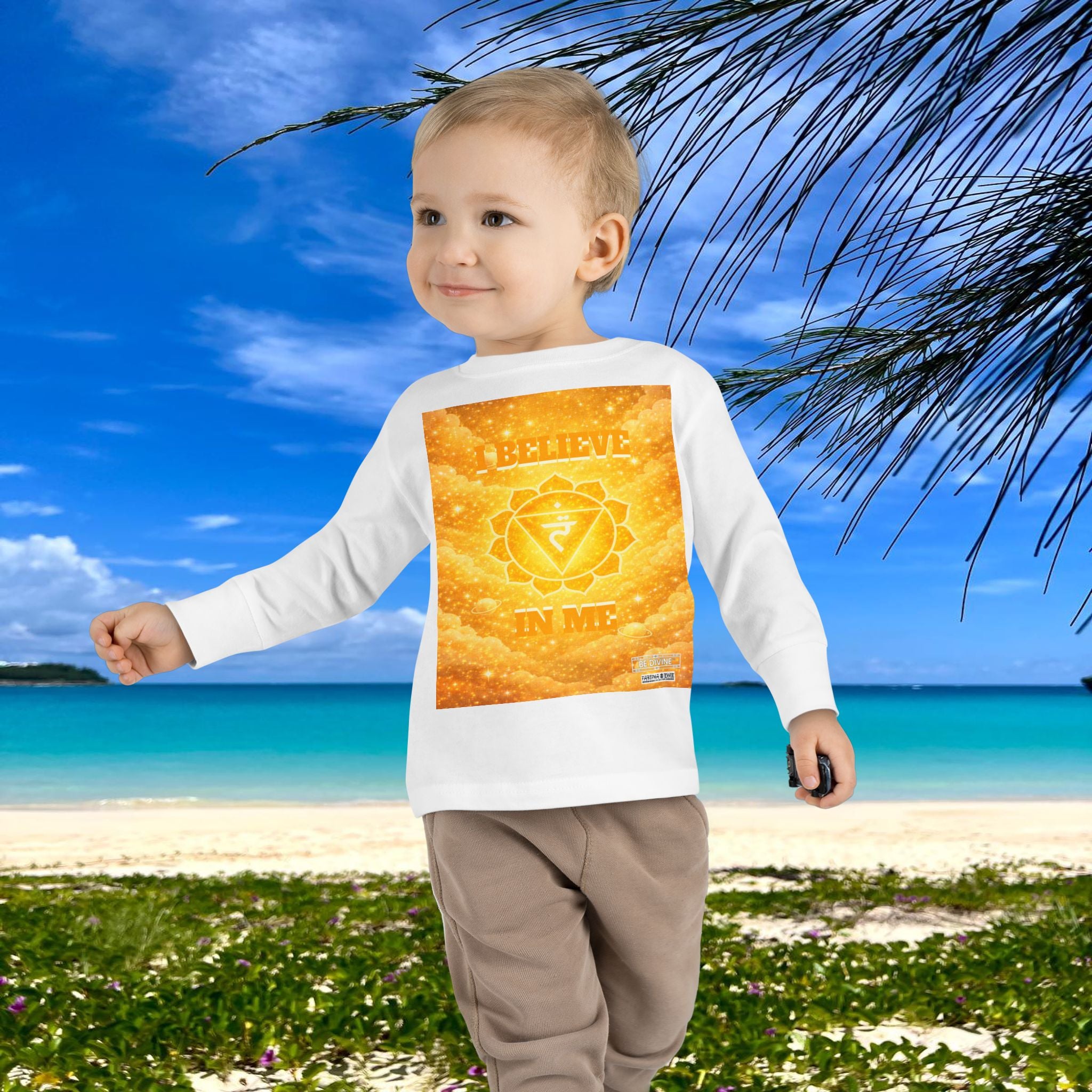 BE DIVINE™ Solar Plexus Toddler Long Sleeve Tee | Confidence & Empowerment Chakra Shirt