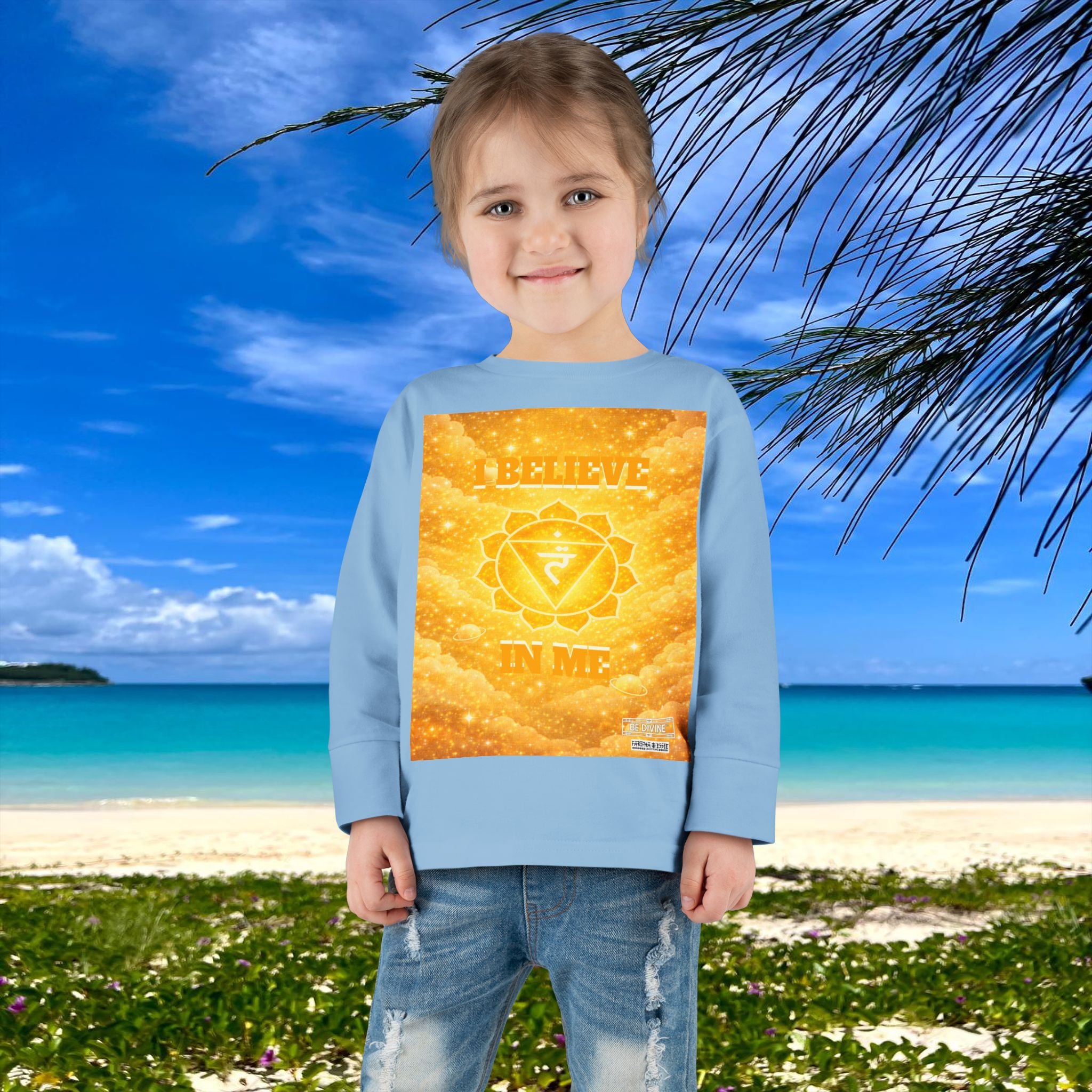 BE DIVINE™ Solar Plexus Toddler Long Sleeve Tee | Confidence & Empowerment Chakra Shirt