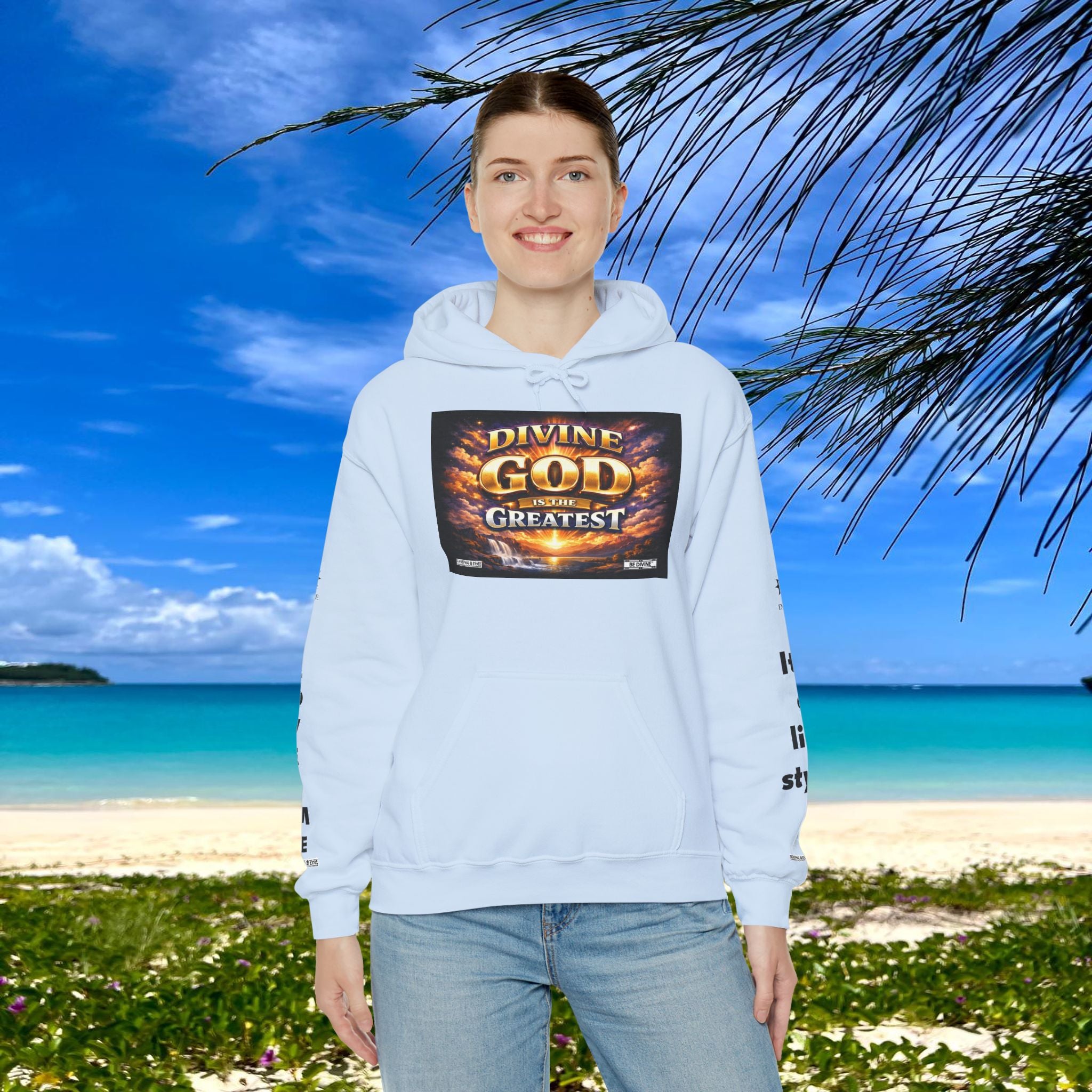BE DIVINE™ Unisex Heavy Blend Hoodie – Divine God Is the Greatest Faith Statement Sweatshirt