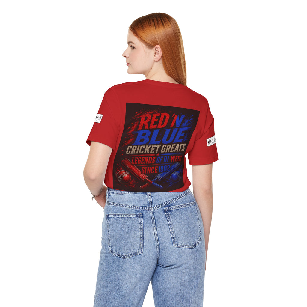 BE DIVINE™ Red ’N Blue Cricket Greats Tee