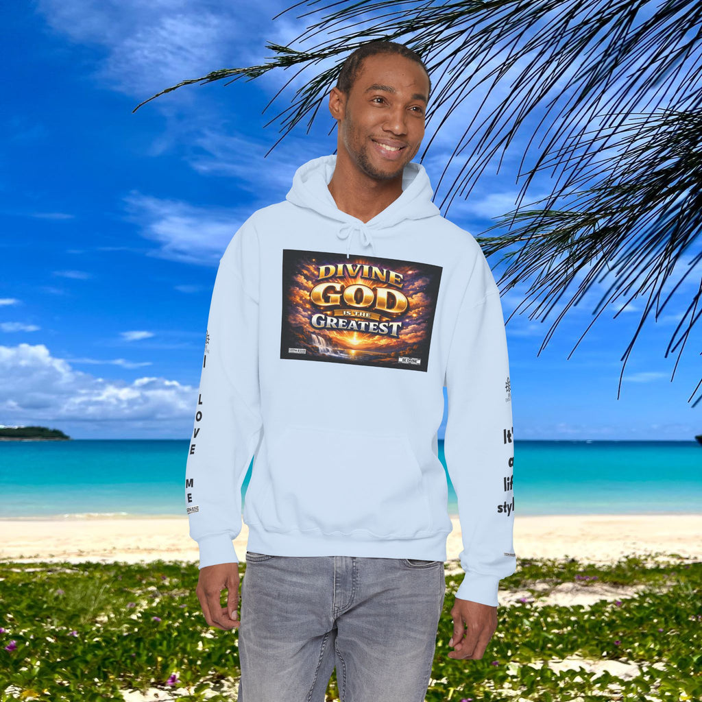 BE DIVINE™ Unisex Heavy Blend Hoodie – Divine God Is the Greatest Faith Statement Sweatshirt