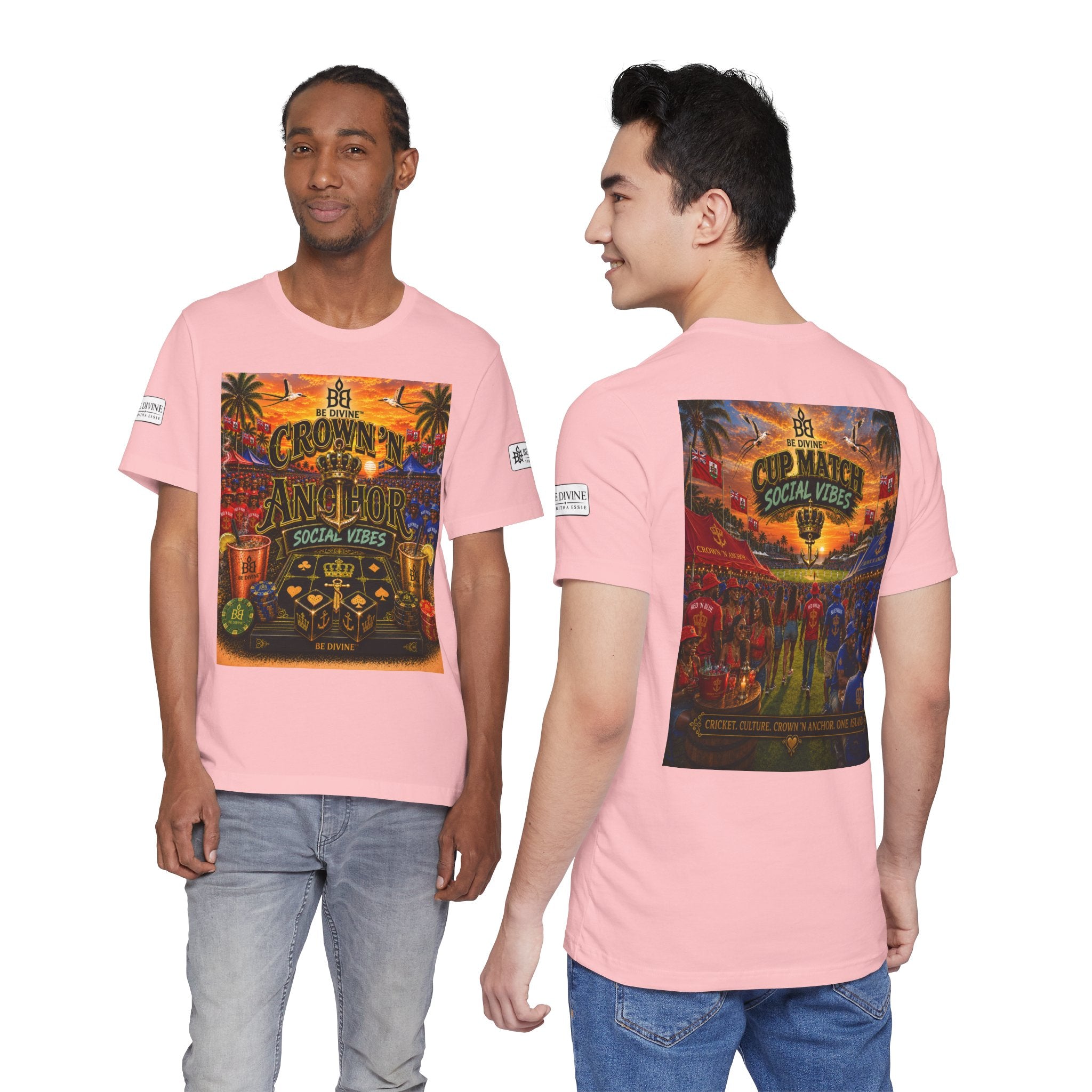 BE DIVINE™ Cup Match Social Vibes Tee – Crown 'N Anchor Edition