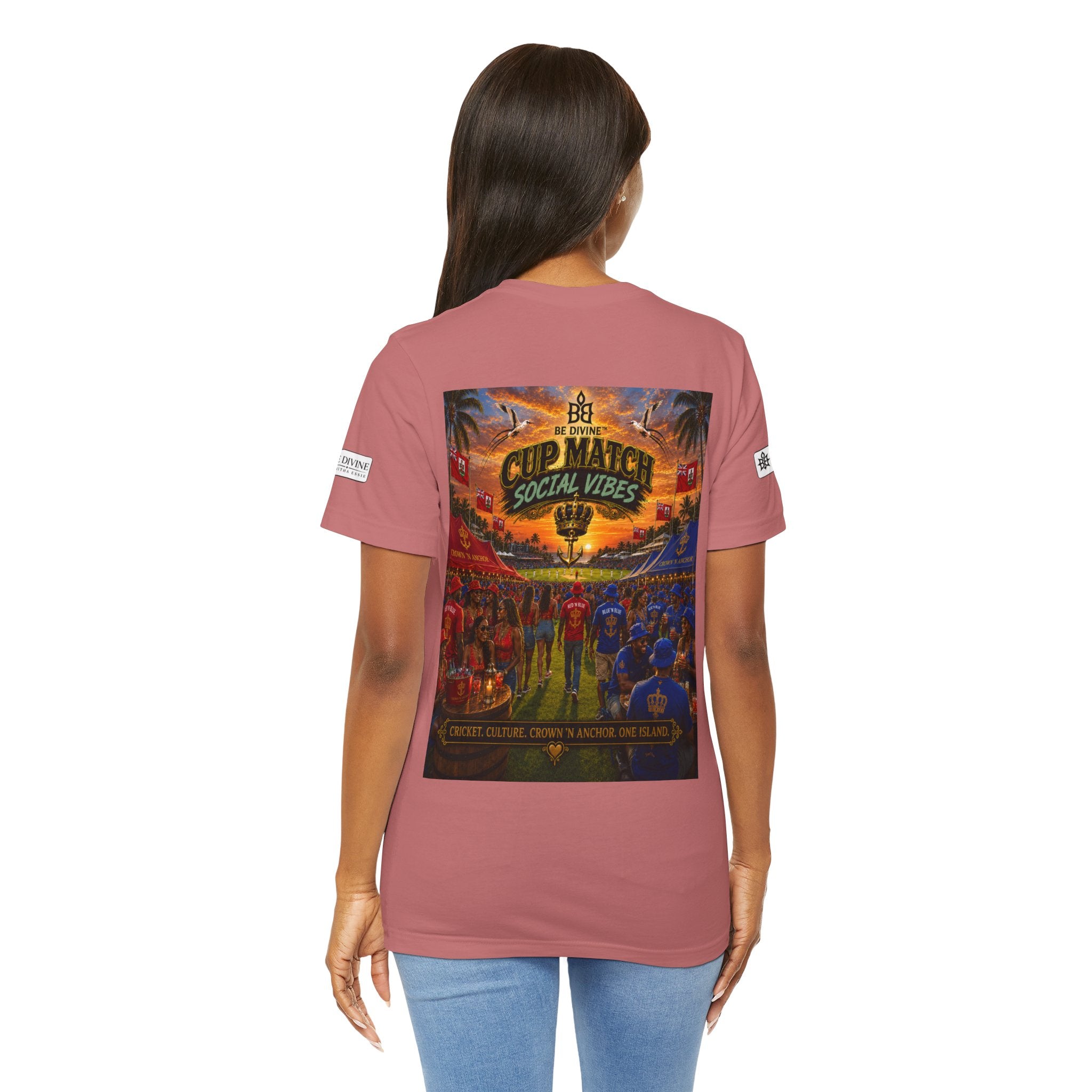 BE DIVINE™ Cup Match Social Vibes Tee – Crown 'N Anchor Edition