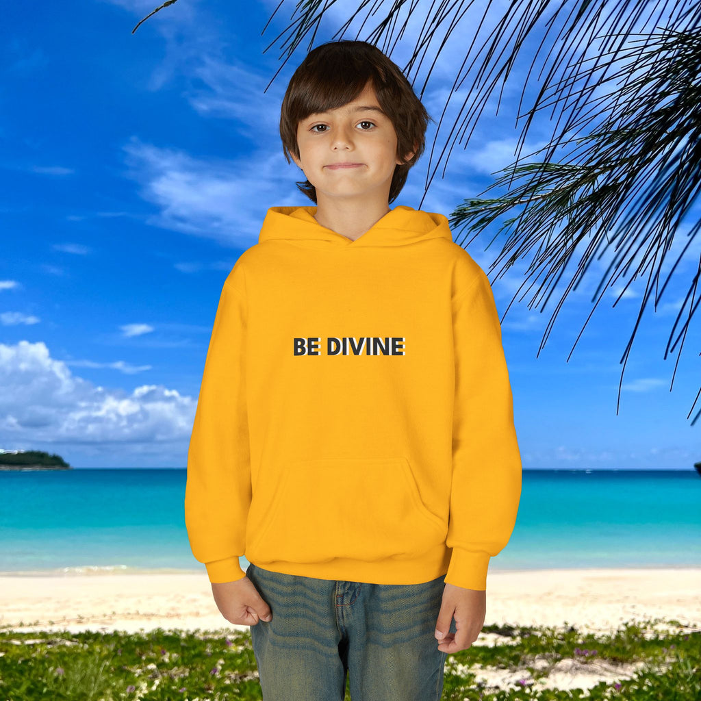 BE DIVINE™ Youth Hoodie – Gender Neutral, Soft Cotton, Inspirational Print (Youth S–XL)