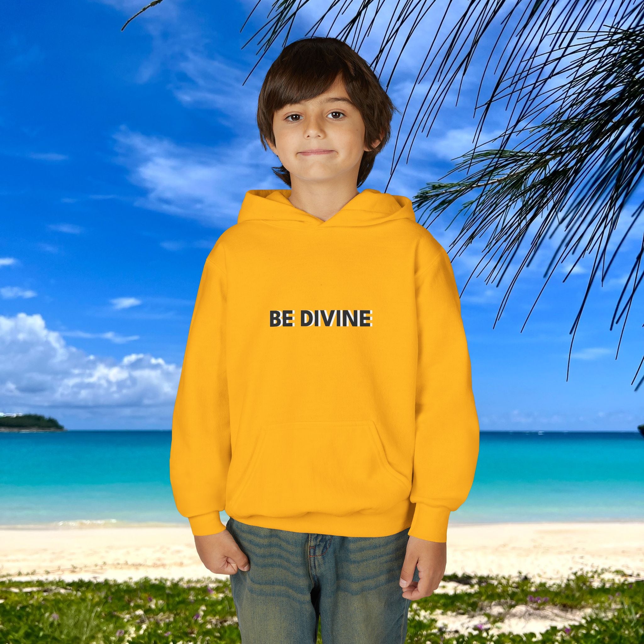 BE DIVINE™ Youth Hoodie – Gender Neutral, Soft Cotton, Inspirational Print (Youth S–XL)