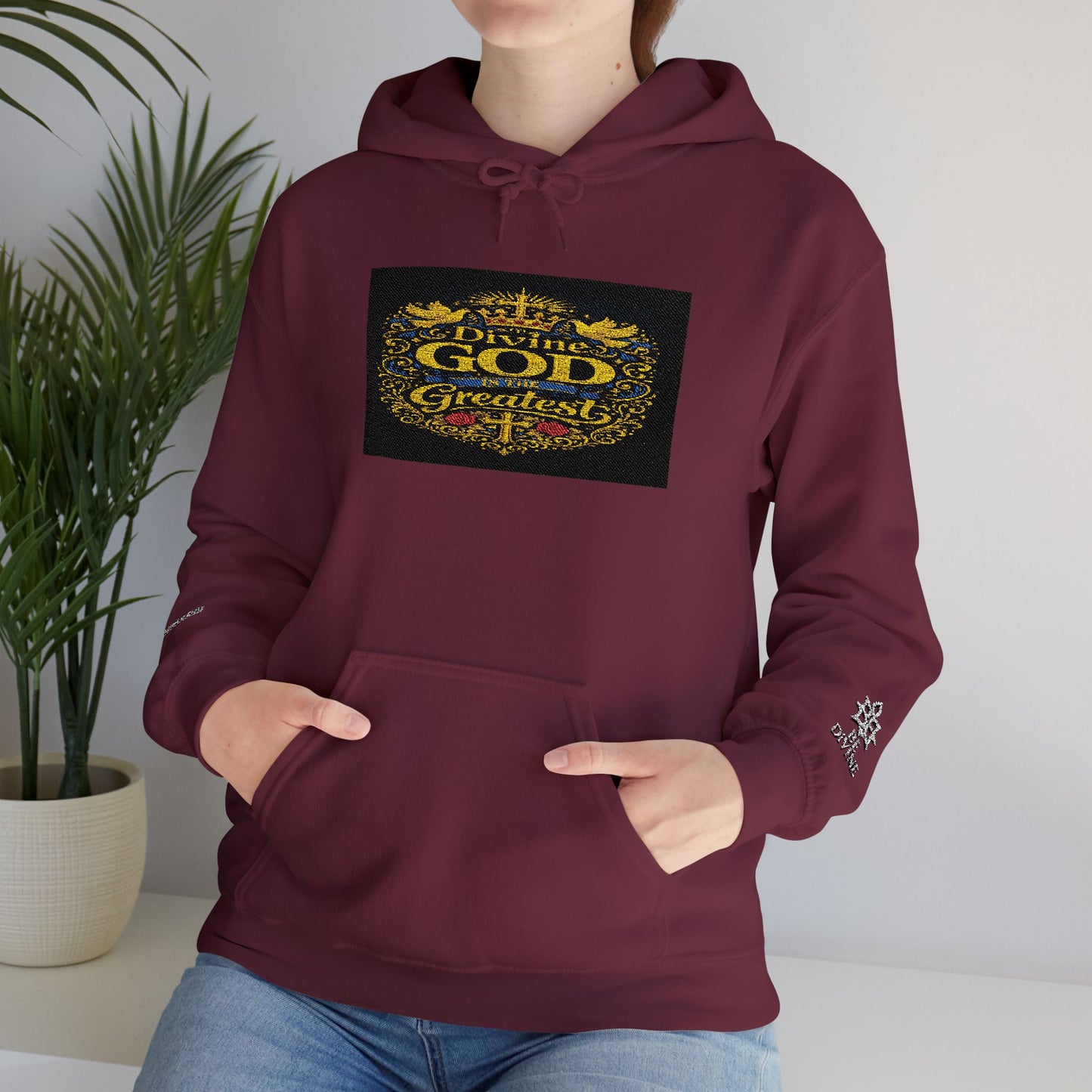 BE DIVINE™ “Divine God Is the Greatest” Embroidered Unisex Hoodie