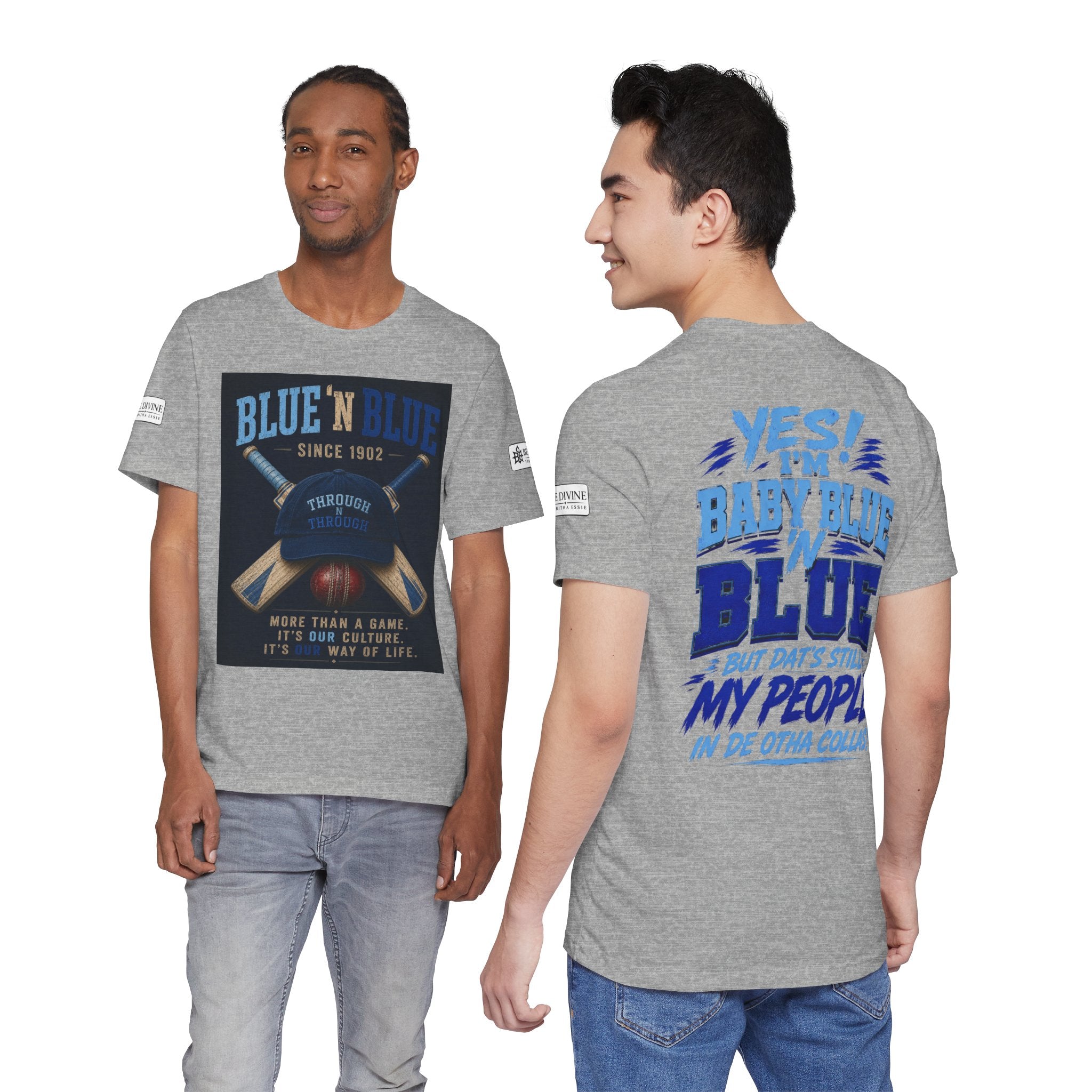 BE DIVINE™ Blue 'N Blue Since 1902 – Through 'N Through Heritage Tee