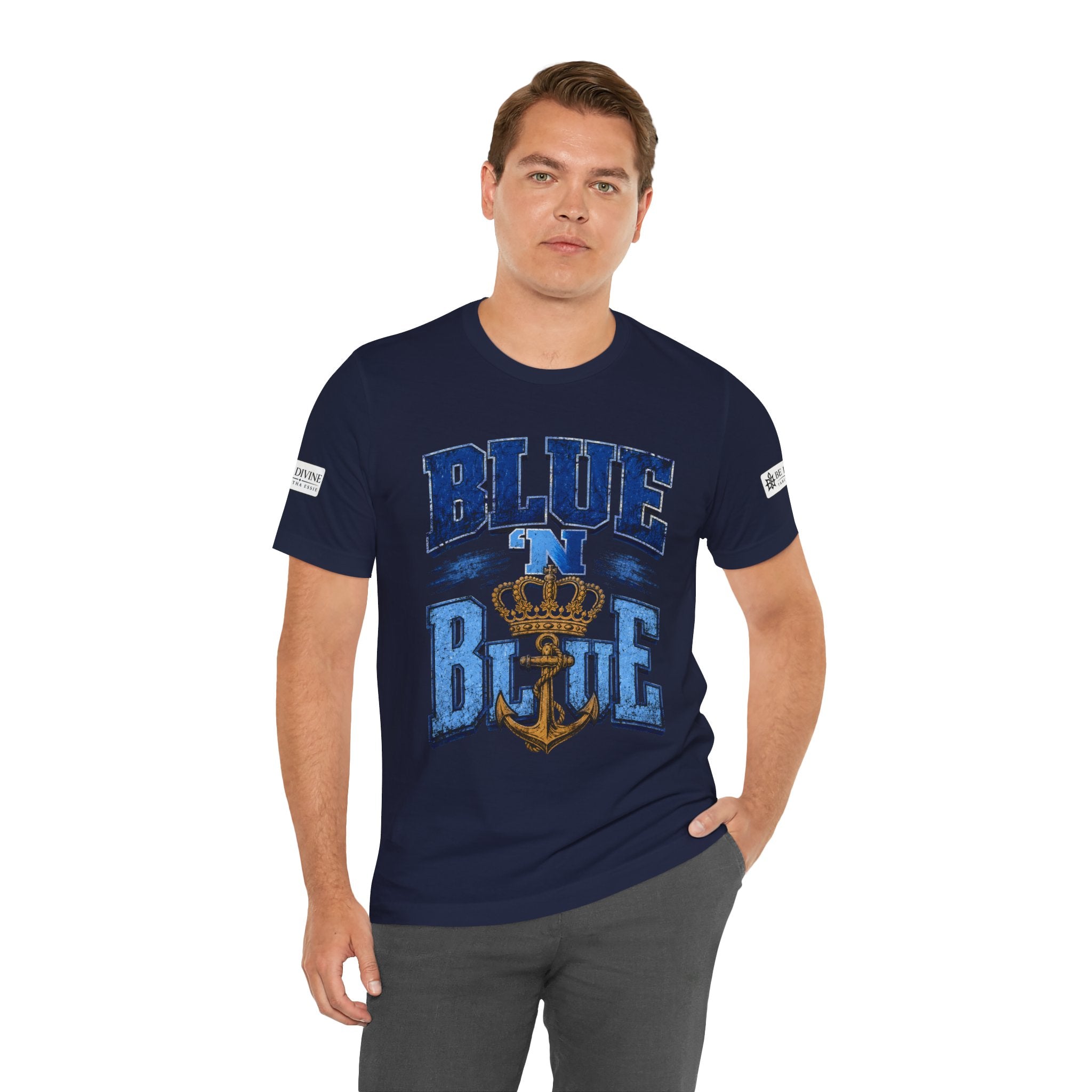 BE DIVINE™ BLUE 'N BLUE T-Shirt – Crown 'N Anchor Edition