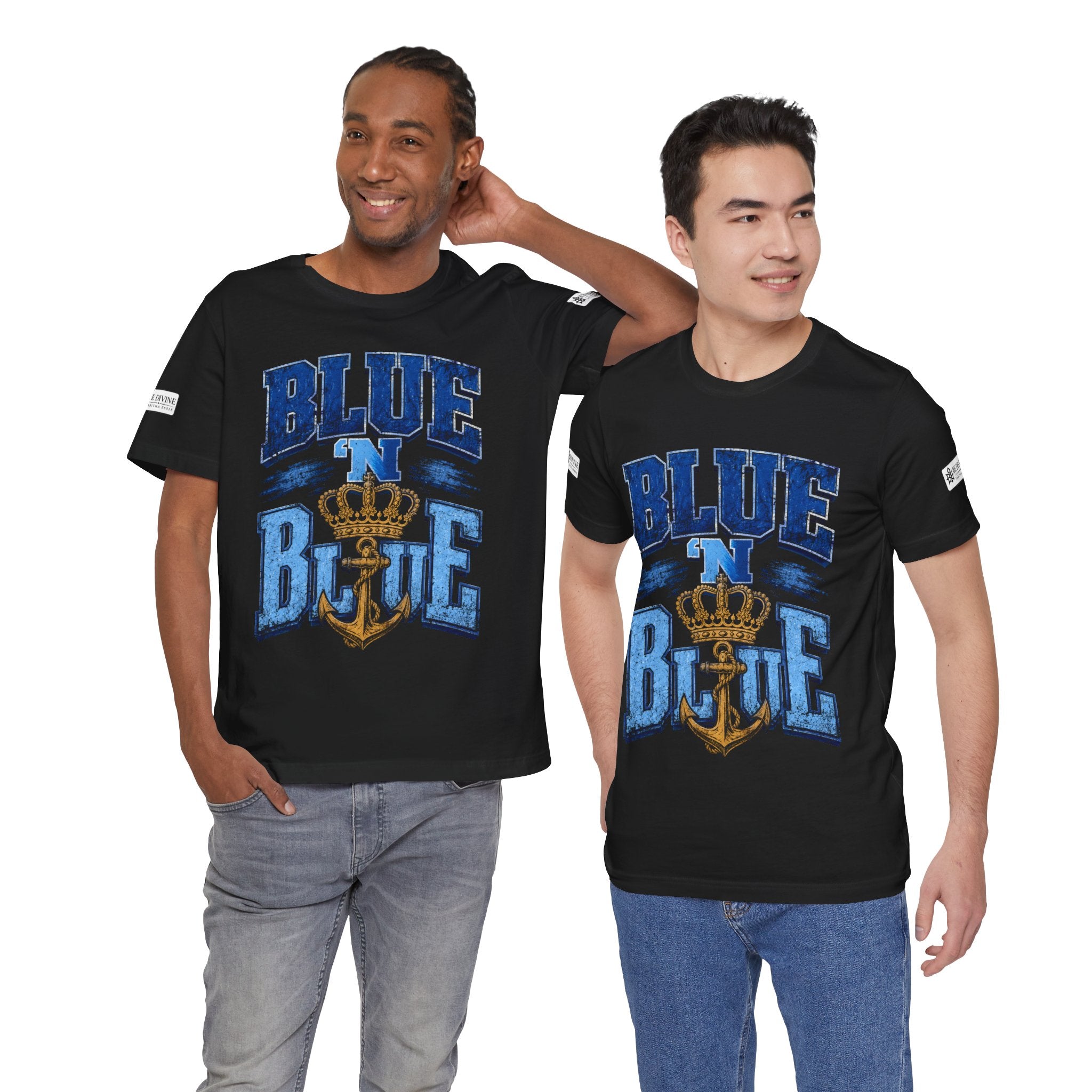 BE DIVINE™ BLUE 'N BLUE T-Shirt – Crown 'N Anchor Edition