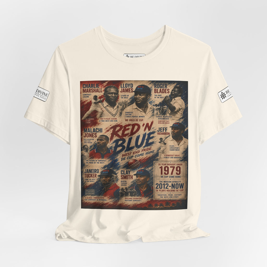 BE DIVINE™ Red ’N Blue Cricket Greats Tee