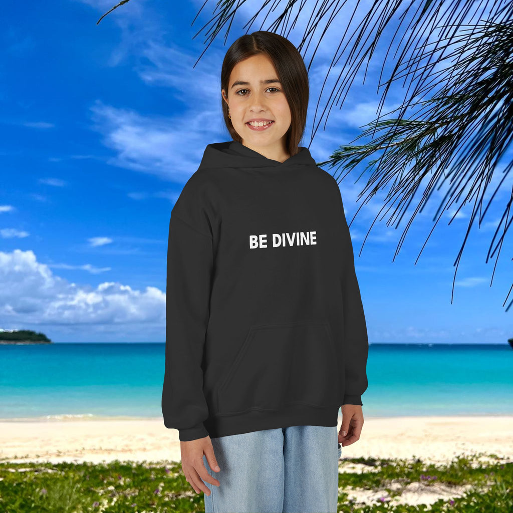 BE DIVINE™ Youth Hoodie – Gender Neutral, Soft Cotton, Inspirational Print (Youth S–XL)