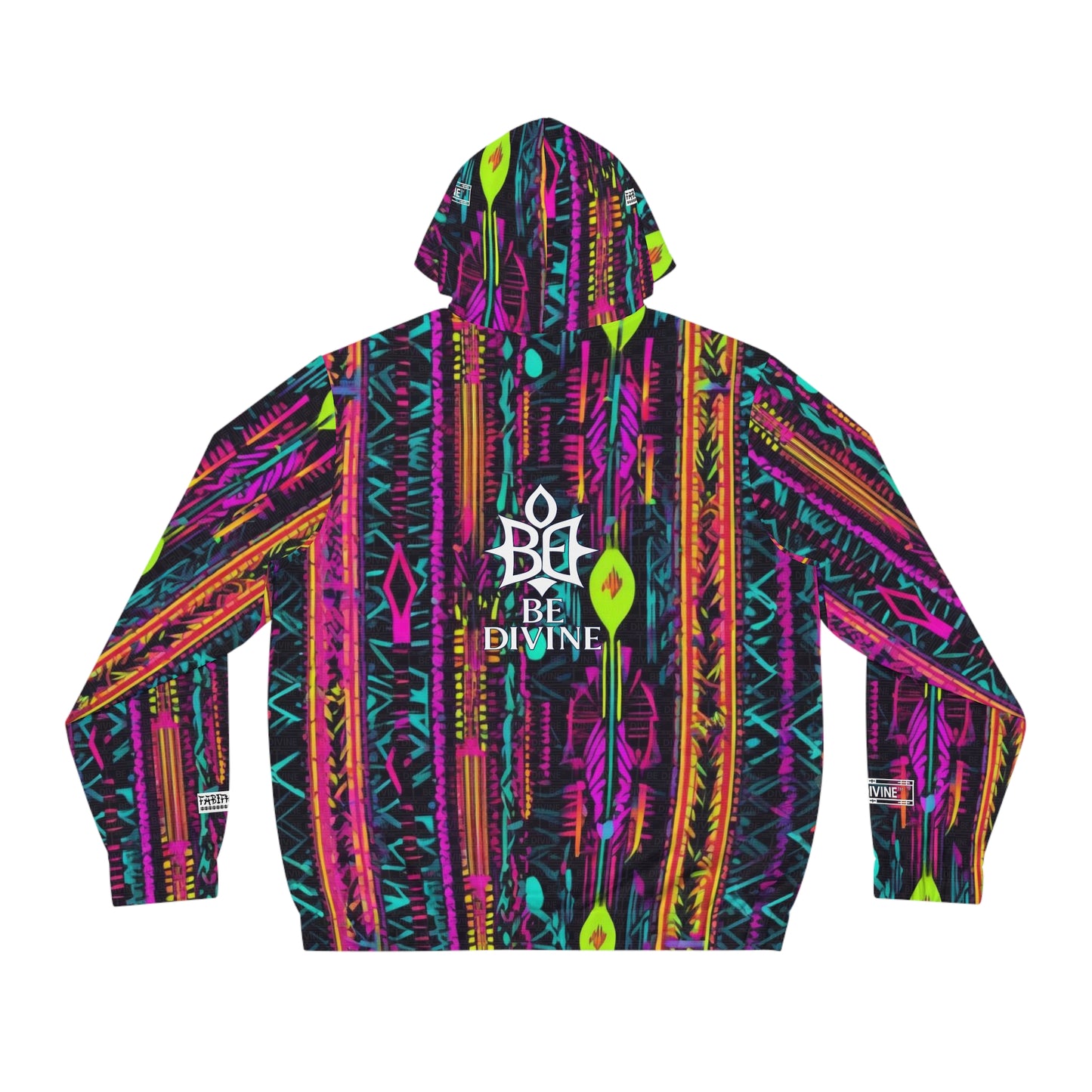 BE DIVINE™ Unisex All-Over Print Zip Up Hoodie - Abstract Neon Pattern | Statement Streetwear
