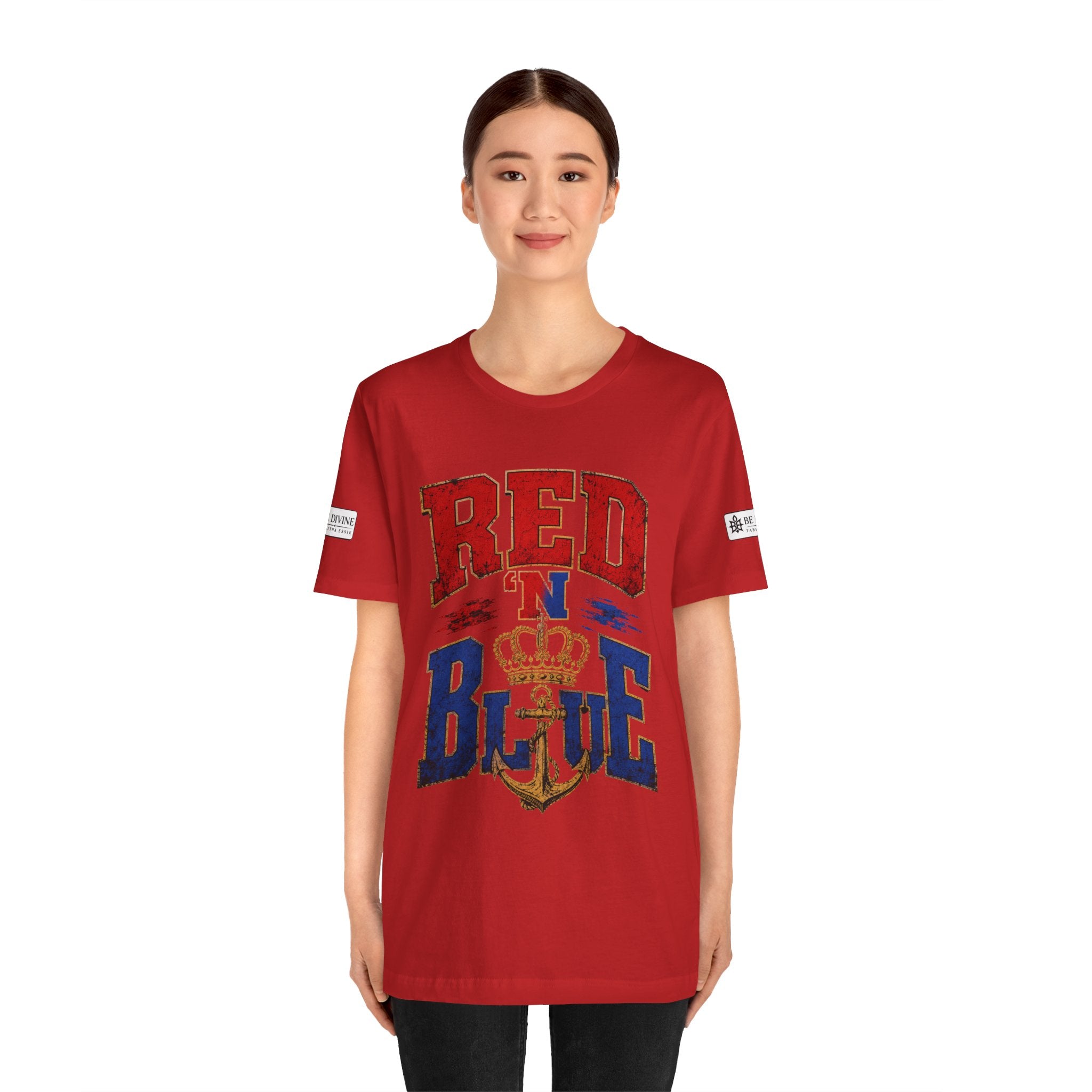 BE DIVINE™ RED 'N BLUE Tee – Crown 'N Anchor Edition