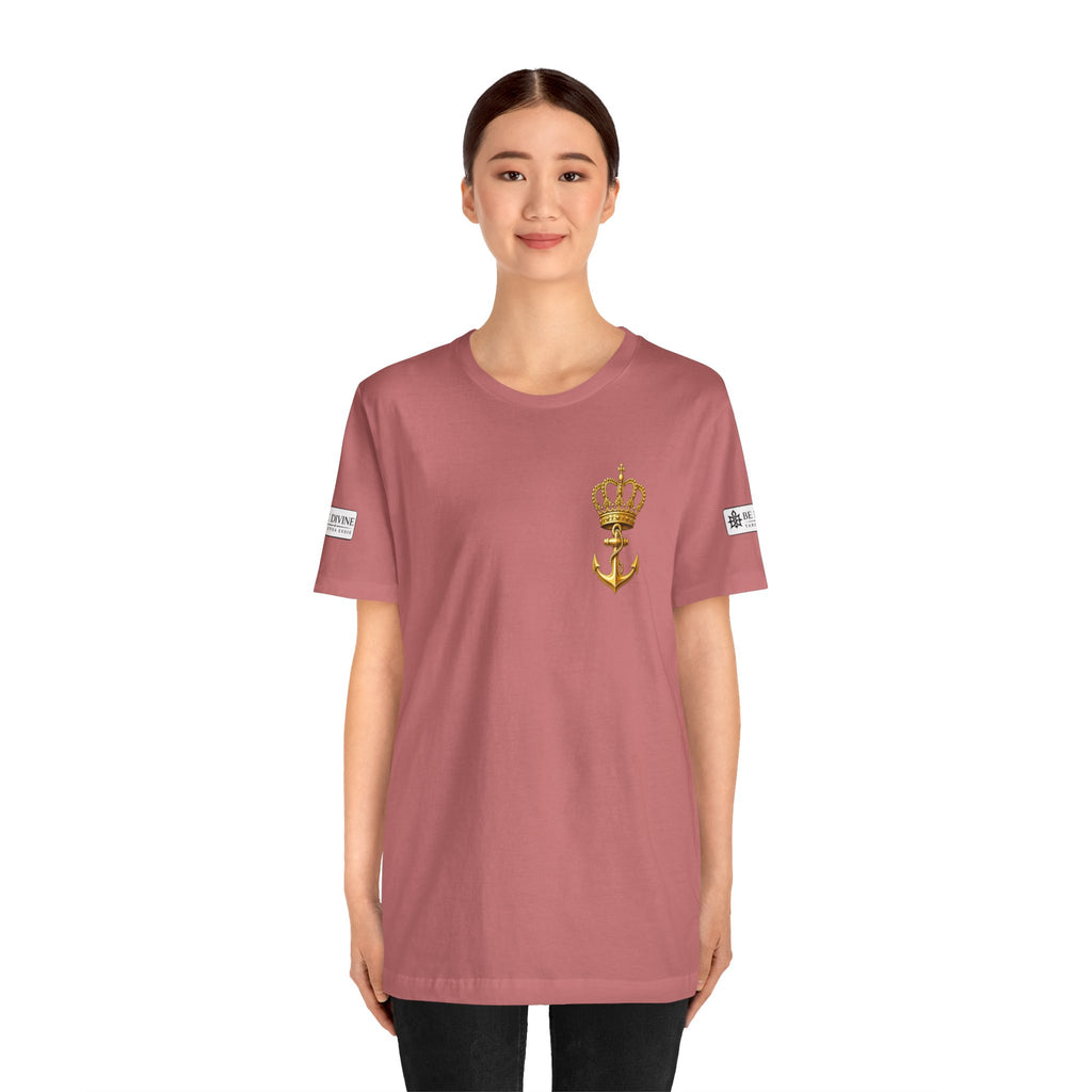 BE DIVINE™ Premium Minimal Crown 'N Anchor Tee – Black & Gold Edition