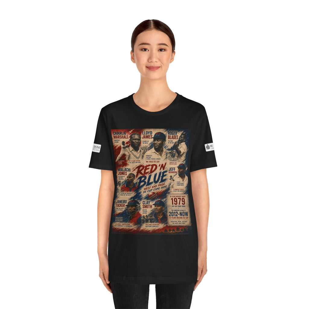 BE DIVINE™ Red ’N Blue Cricket Greats Tee