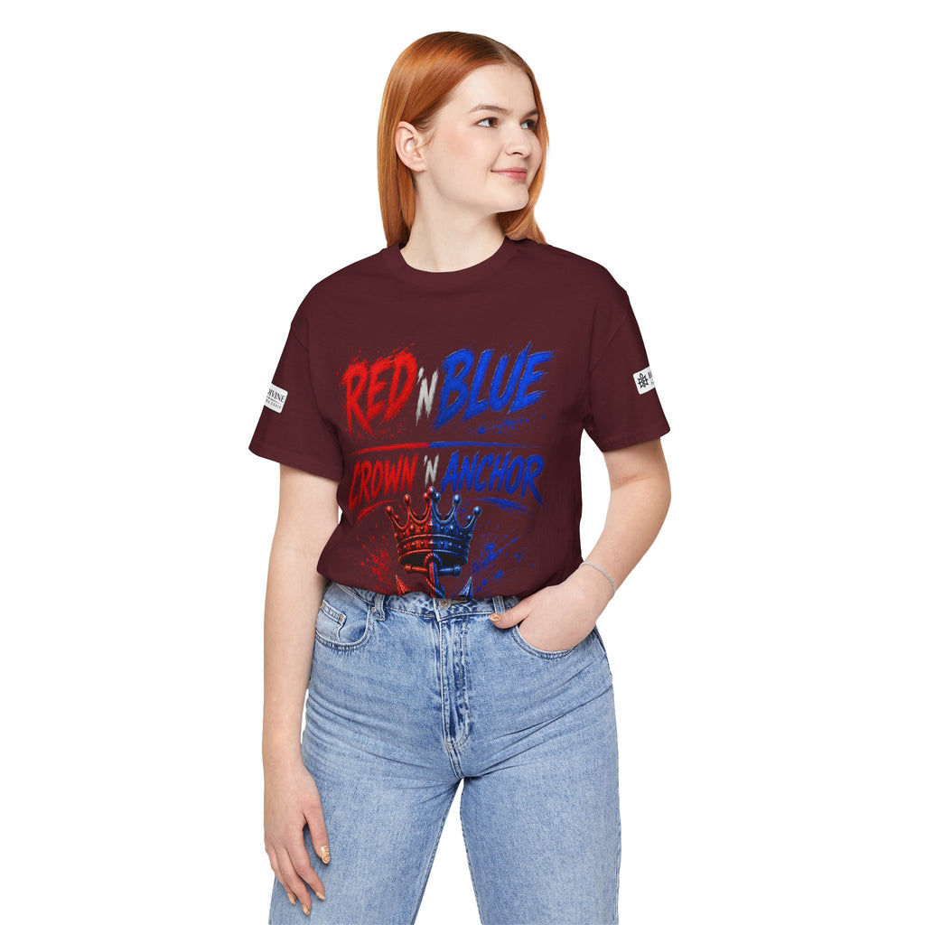 BE DIVINE™ Red ’N Blue Crown ’N Anchor Tee