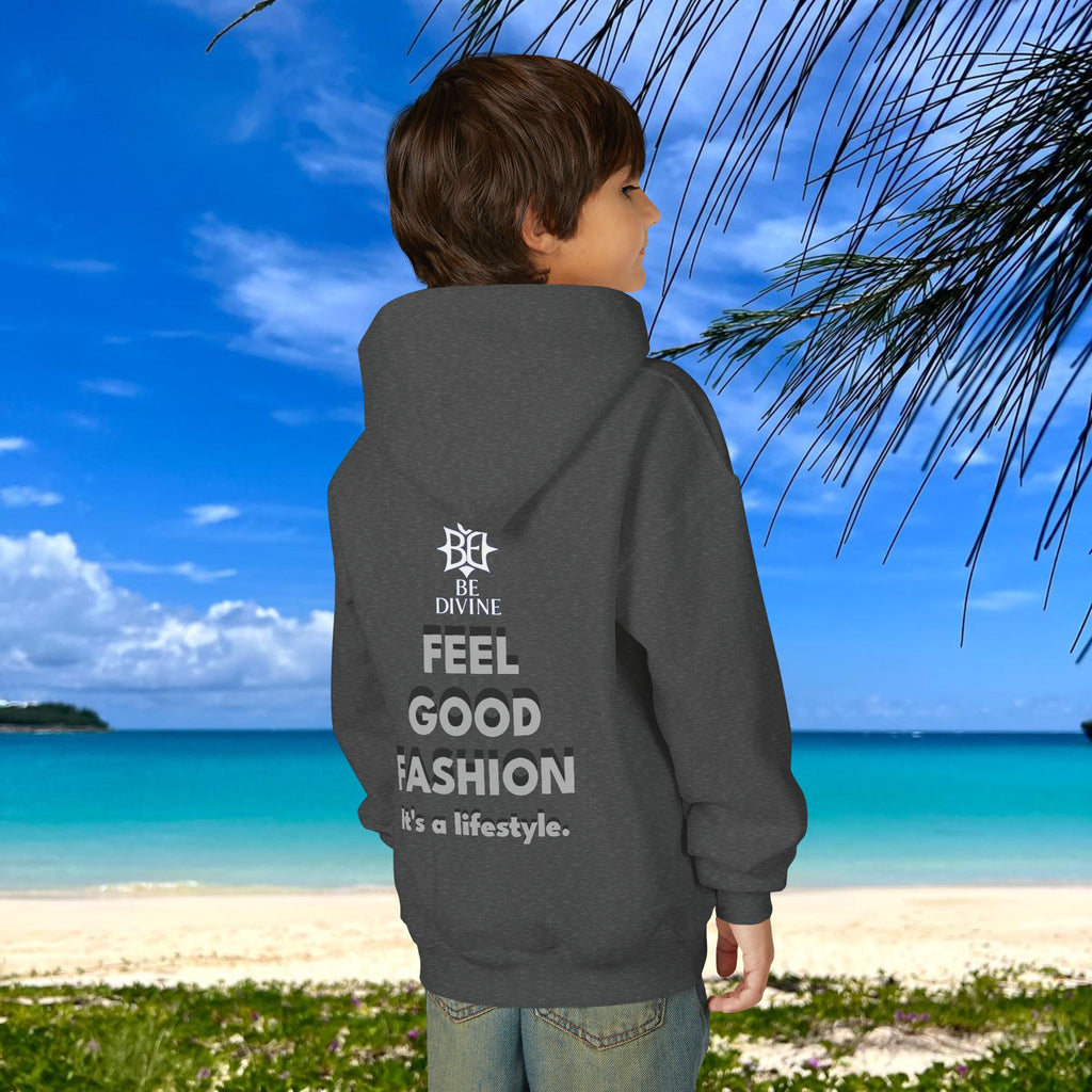 BE DIVINE™ Youth Hoodie – Gender Neutral, Soft Cotton, Inspirational Print (Youth S–XL)